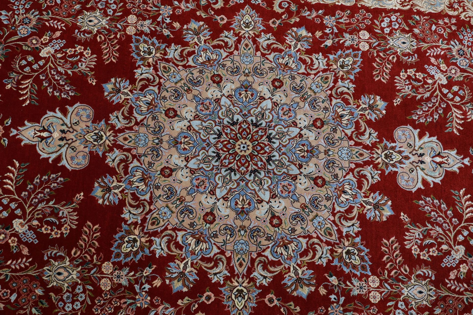 Handgeknüpfter Isfahan Perserteppich, 244 × 346 cm, Wolle & Seide