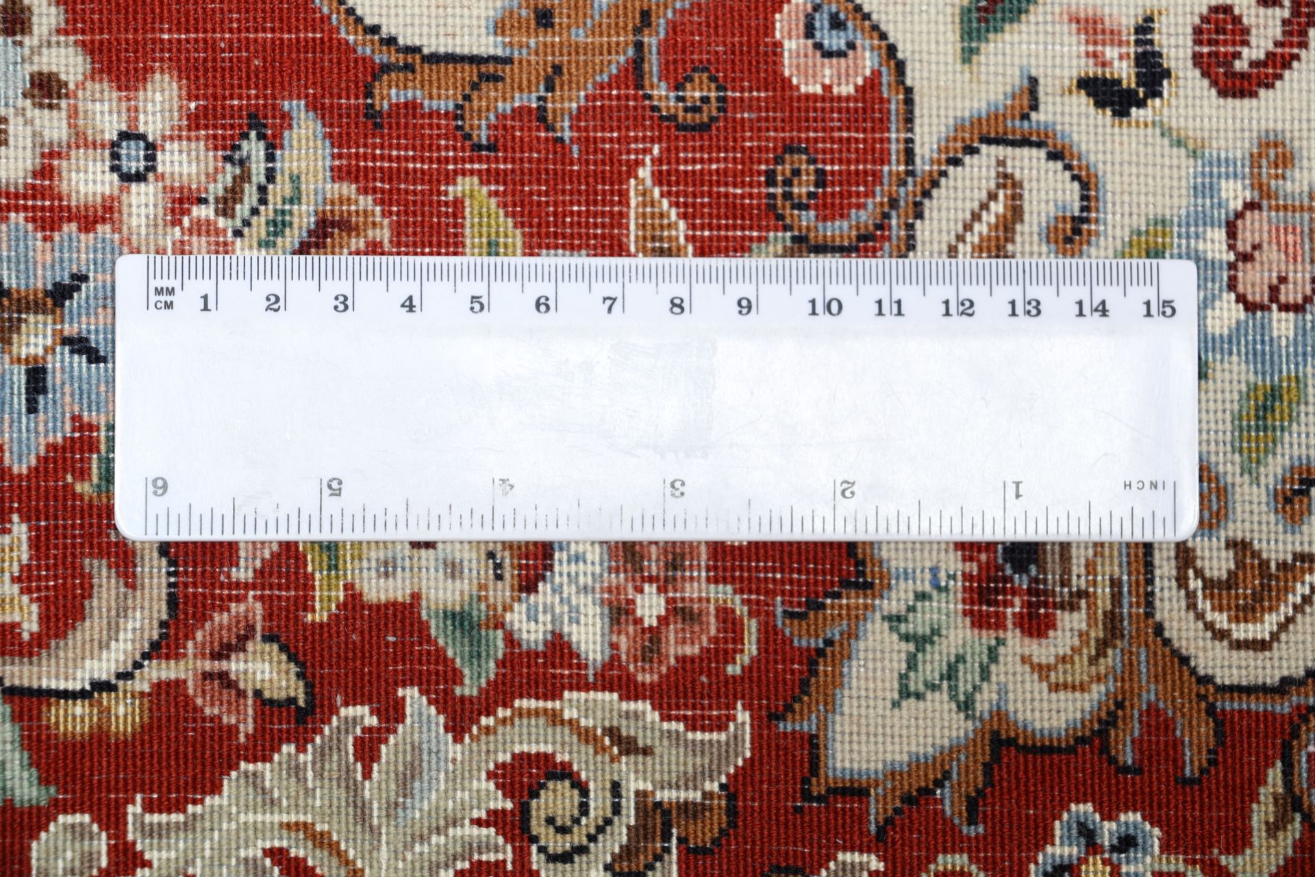 Handgeknüpfter Isfahan Perserteppich, 244 × 346 cm, Wolle & Seide