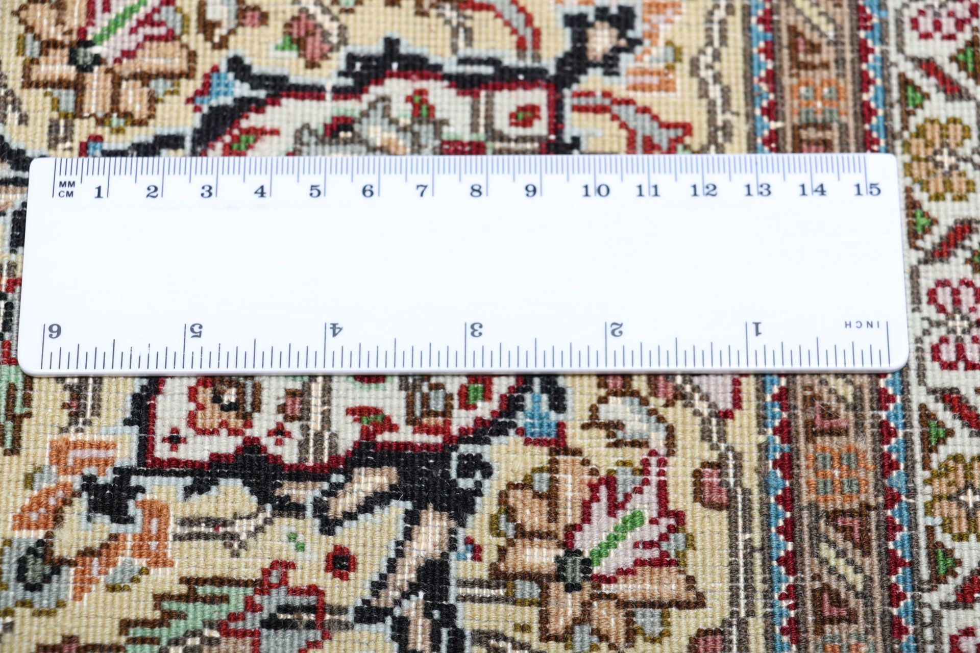 Täbriz Perserteppich 196 × 206 cm aus Wolle & Seide, handgeknüpft