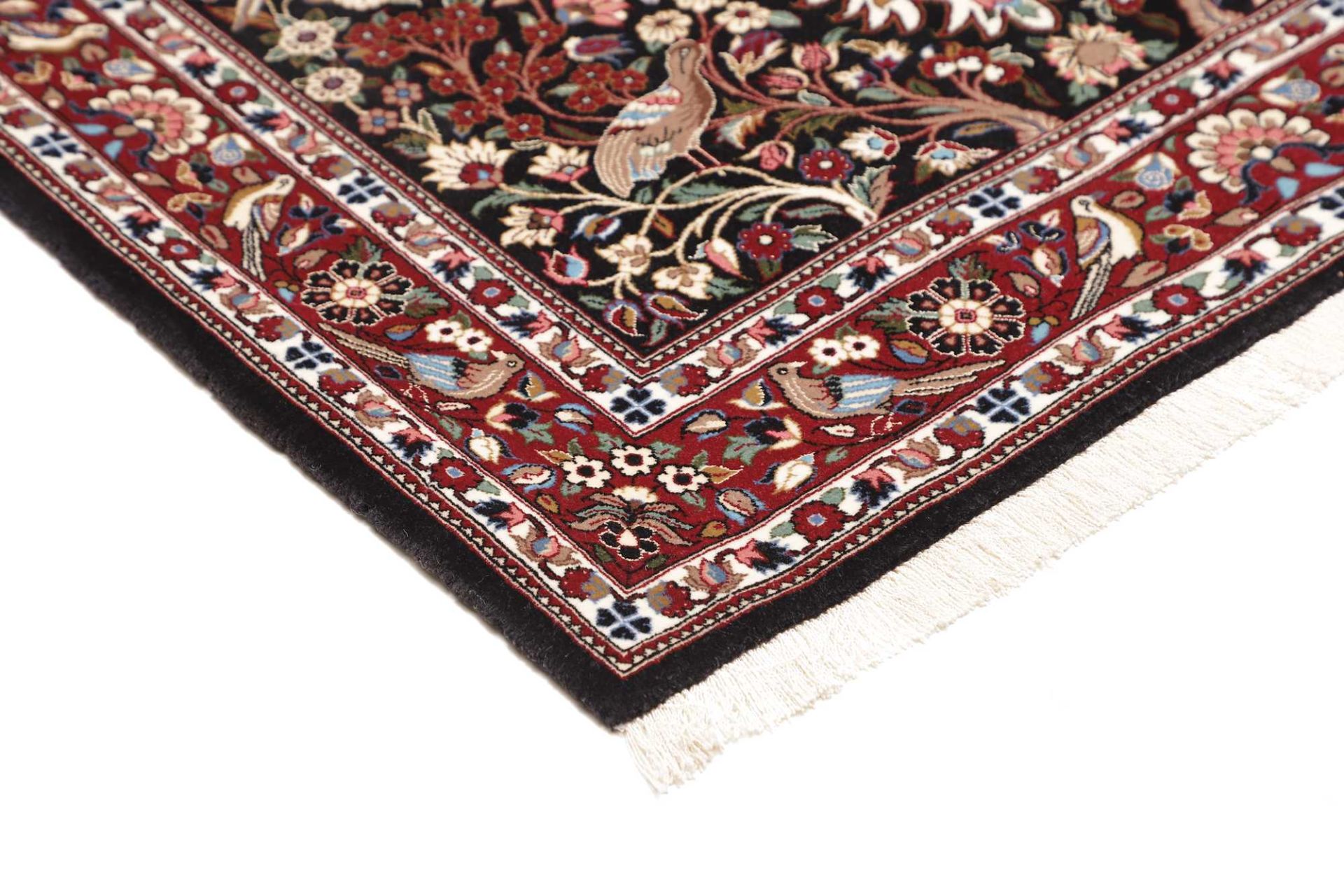 Isfahan Perserteppich 108 × 153 cm aus Wolle & Seide, handgeknüpft