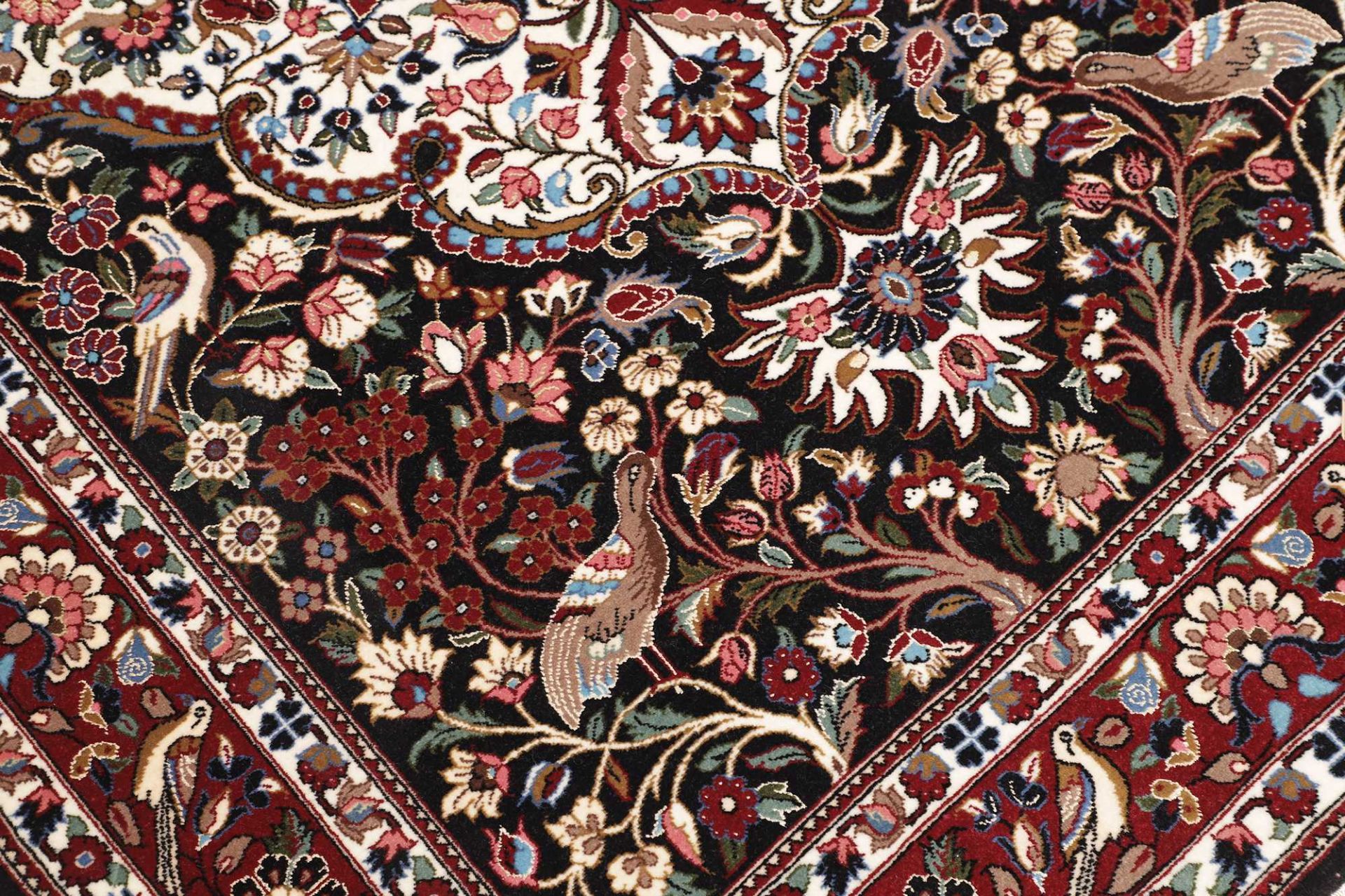 Isfahan Perserteppich 108 × 153 cm aus Wolle & Seide, handgeknüpft