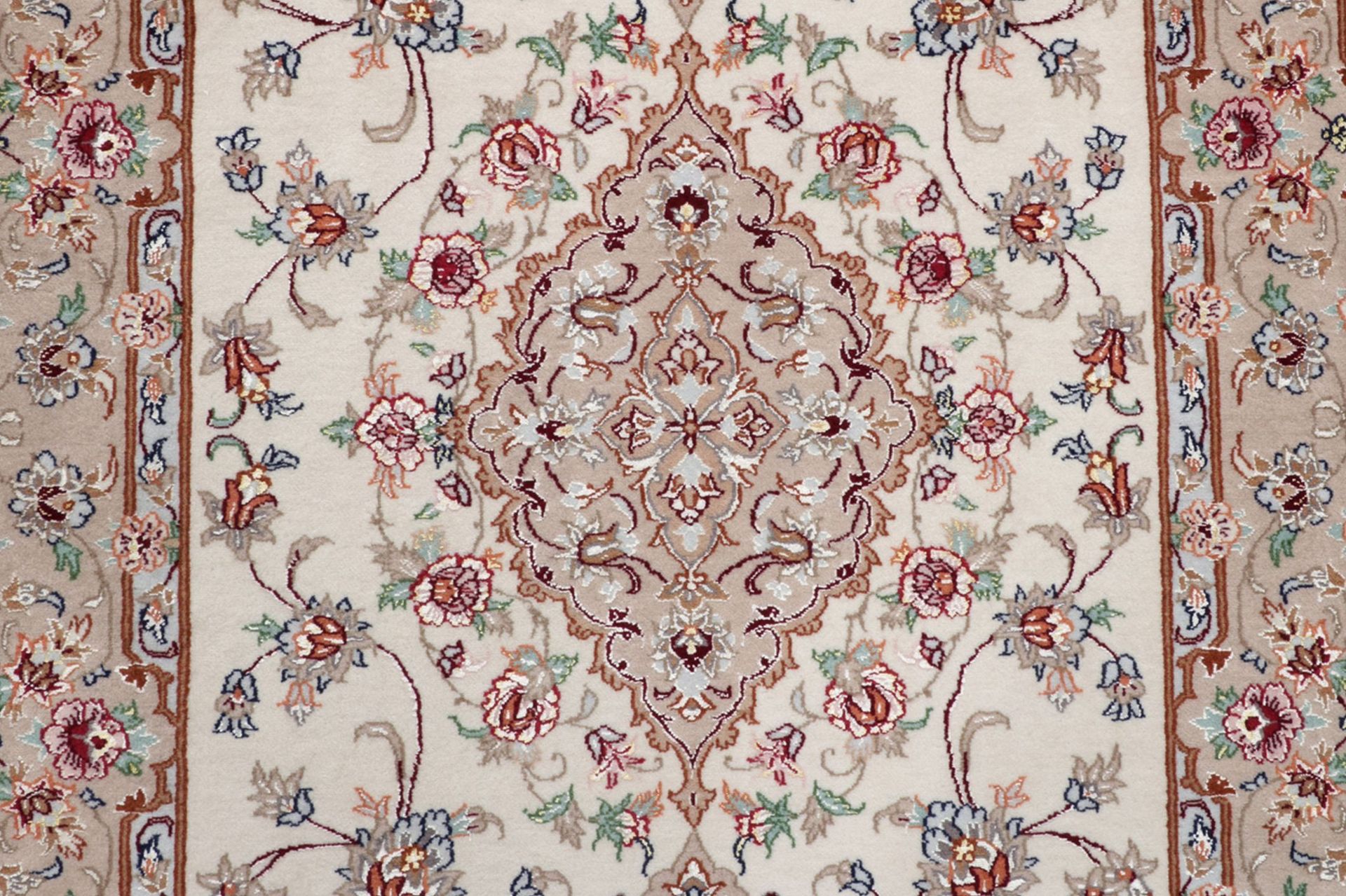 Handgeknüpfter Isfahan Perserteppich, 83 × 315 cm, Wolle & Seide