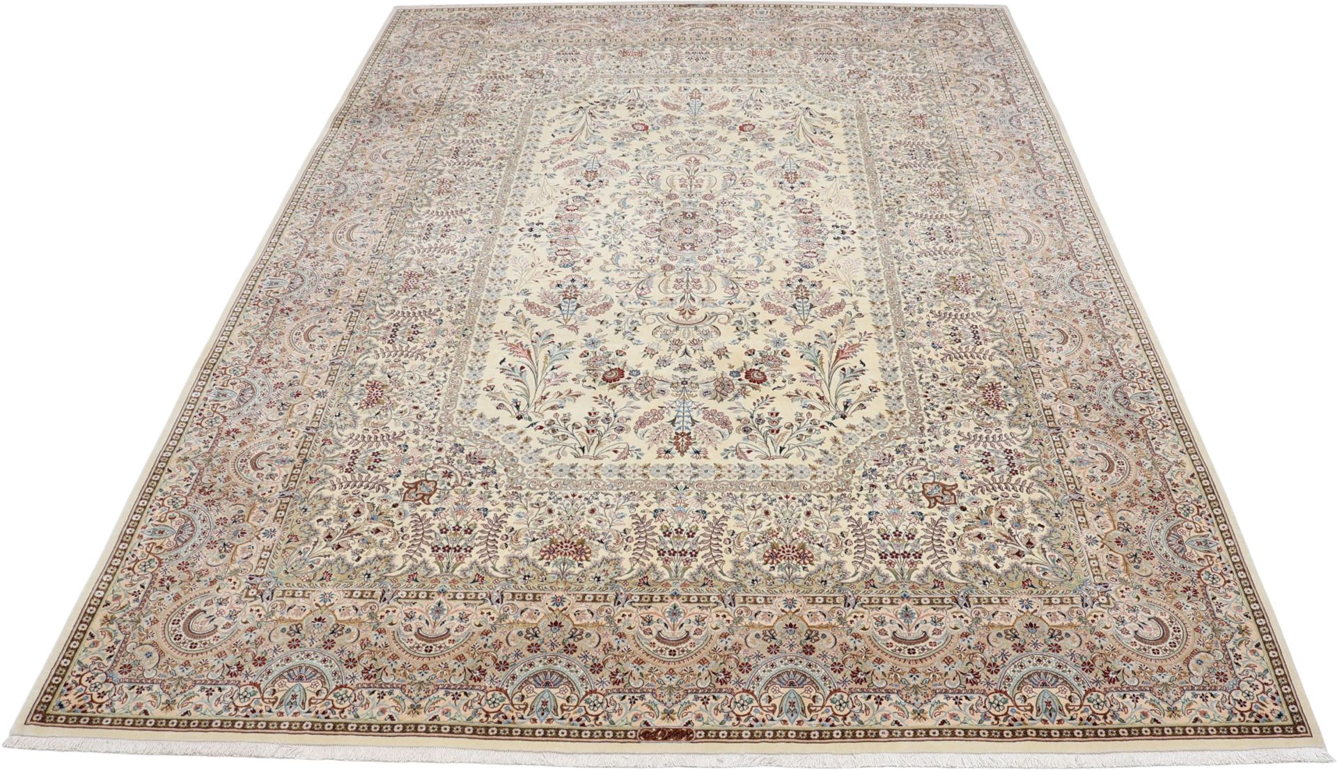 Handgeknüpfter Isfahan Perserteppich, 245 × 337 cm, Wolle & Seide