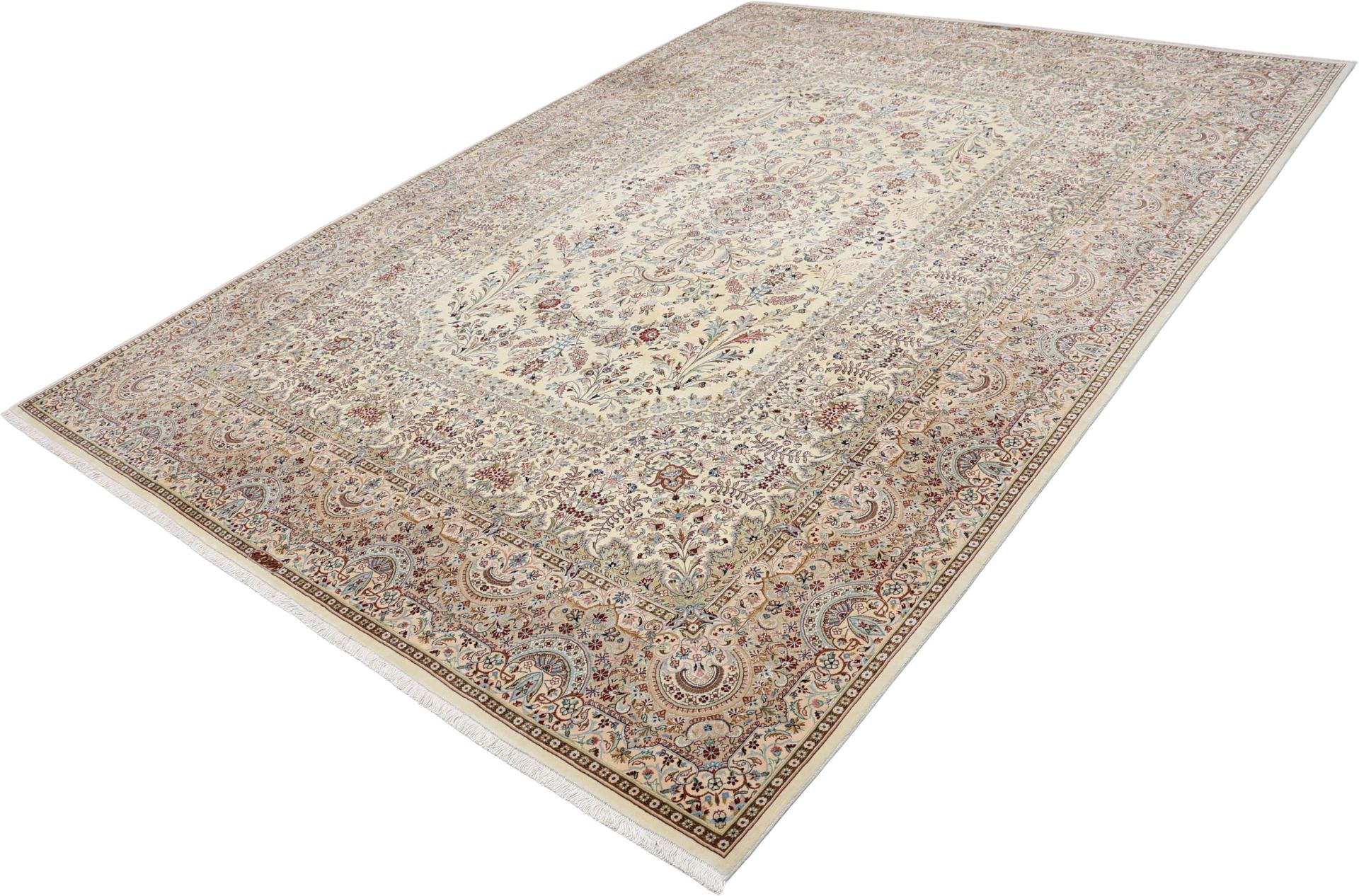 Handgeknüpfter Isfahan Perserteppich, 245 × 337 cm, Wolle & Seide
