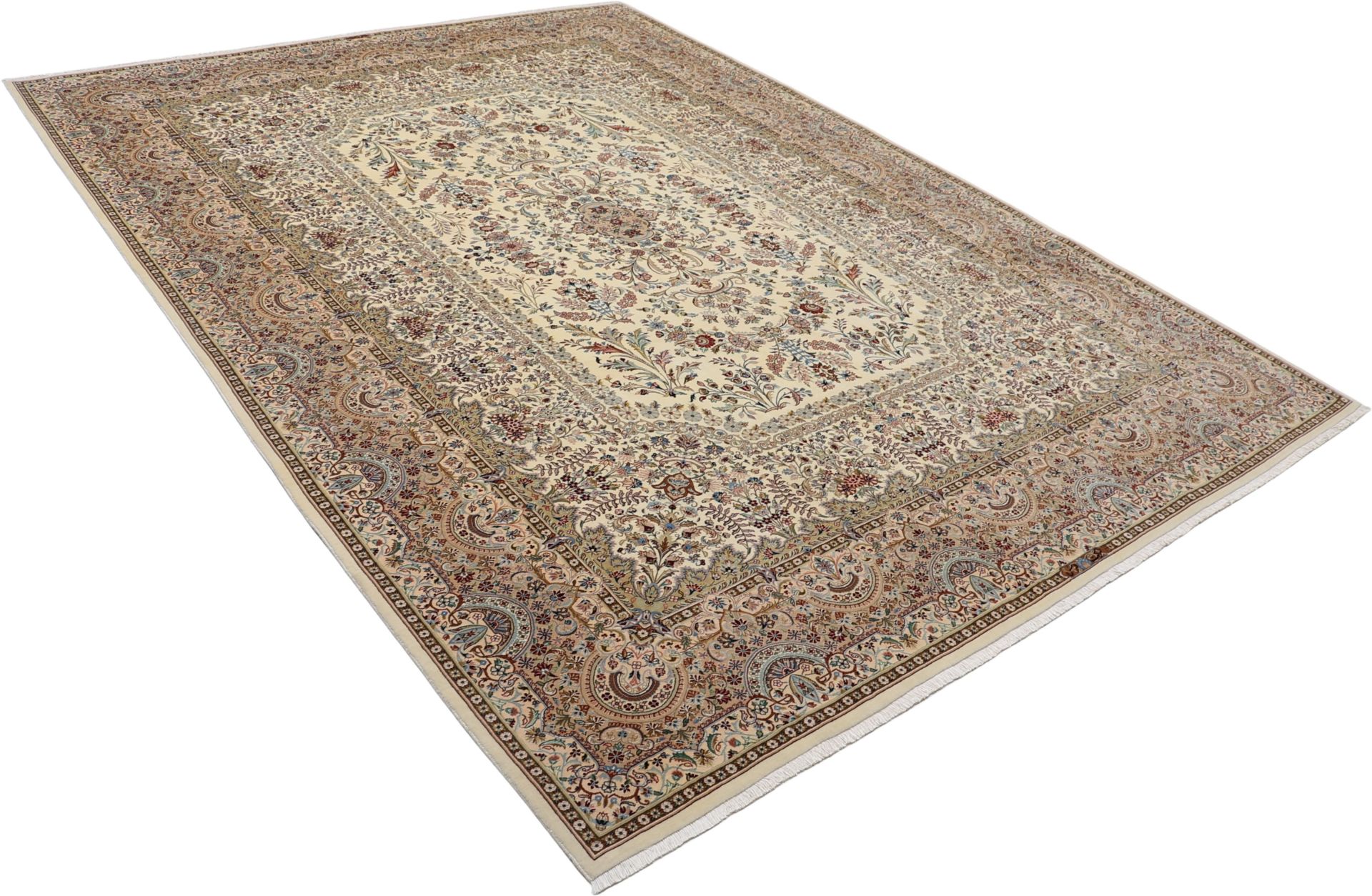 Handgeknüpfter Isfahan Perserteppich, 245 × 337 cm, Wolle & Seide