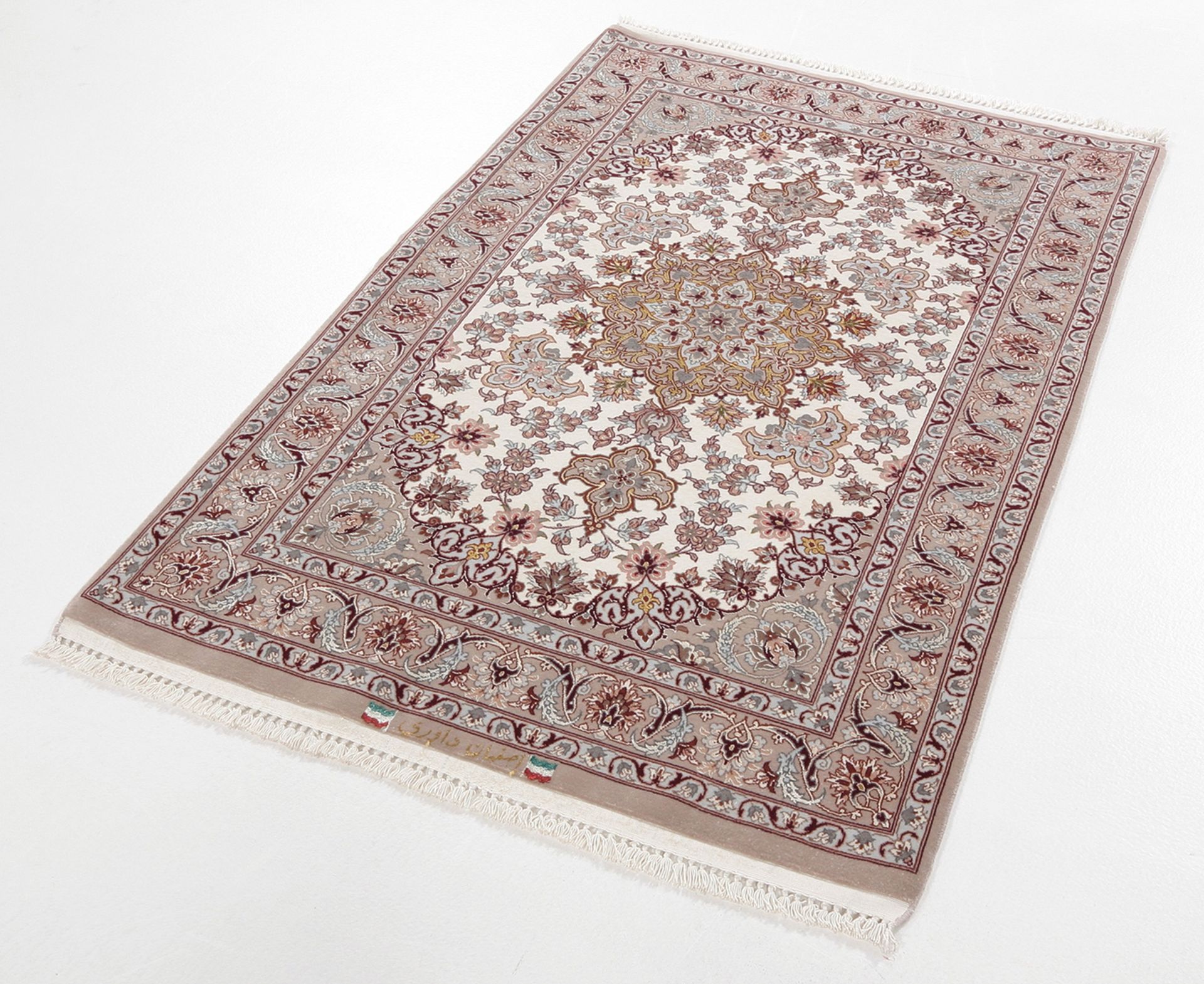 Isfahan Perserteppich 82 × 130 cm aus Wolle & Seide, handgeknüpft