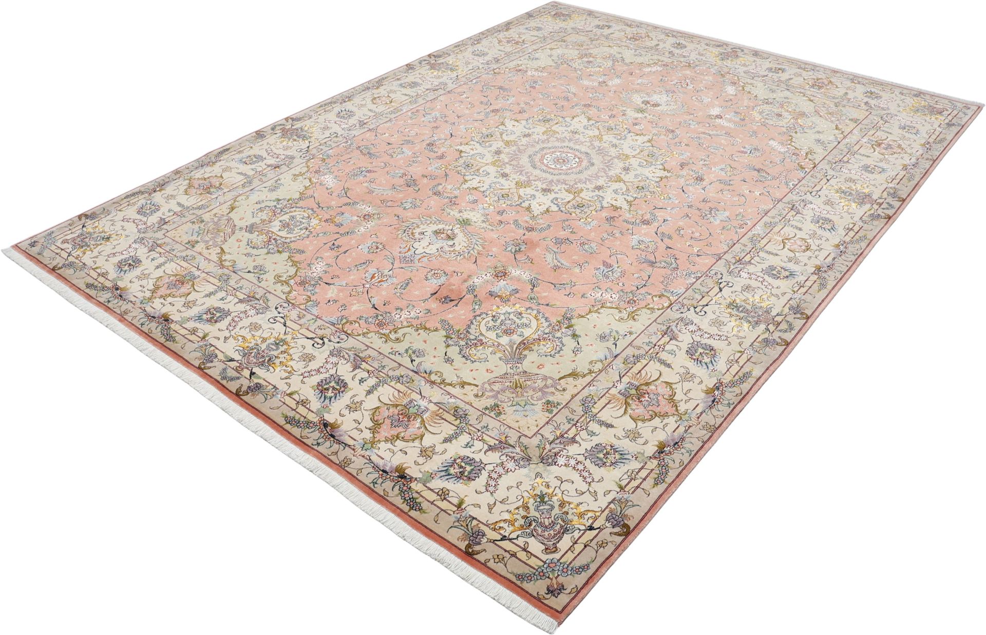 Handgeknüpfter Täbriz Perserteppich, 250 × 348 cm, Wolle & Seide