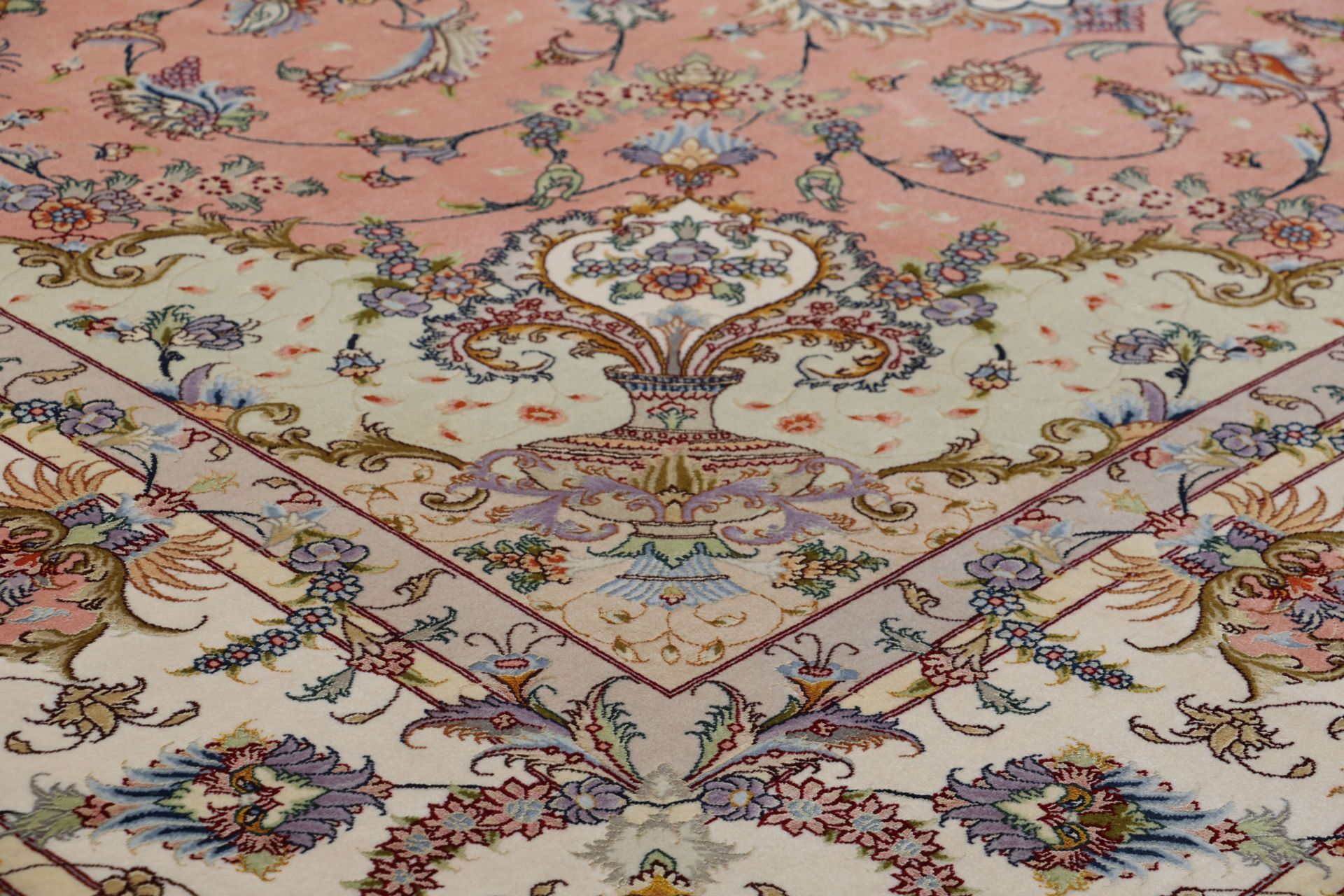 Handgeknüpfter Täbriz Perserteppich, 250 × 348 cm, Wolle & Seide