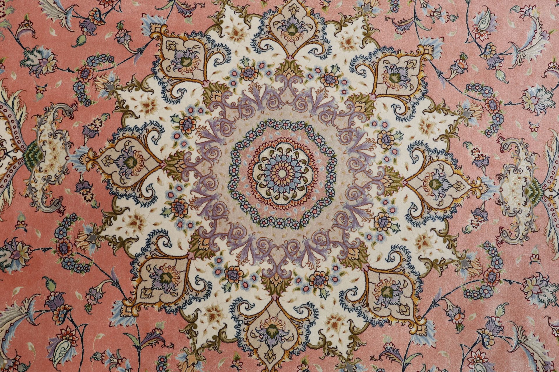 Handgeknüpfter Täbriz Perserteppich, 250 × 348 cm, Wolle & Seide