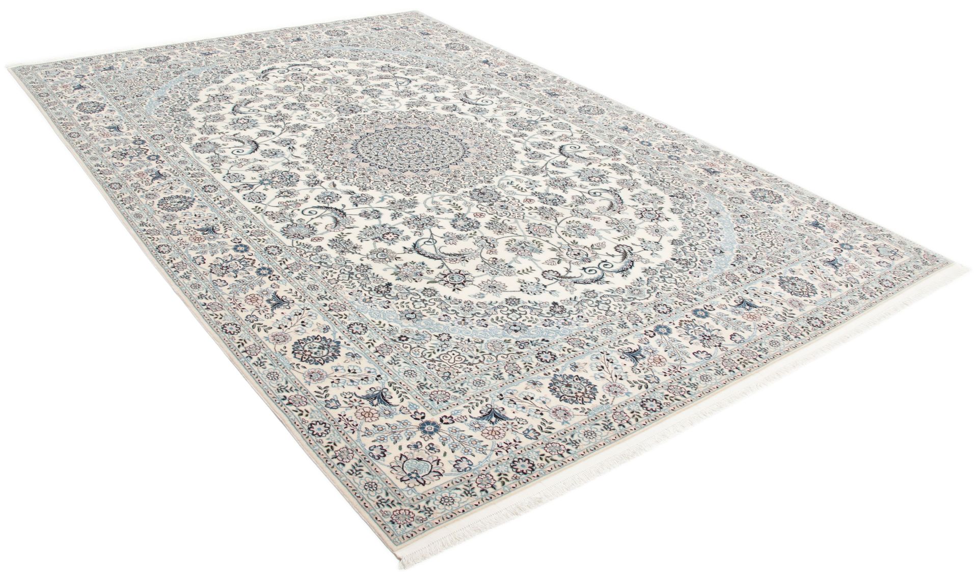 Handgeknüpfter Nain Perserteppich, 210 × 310 cm, Wolle & Seide