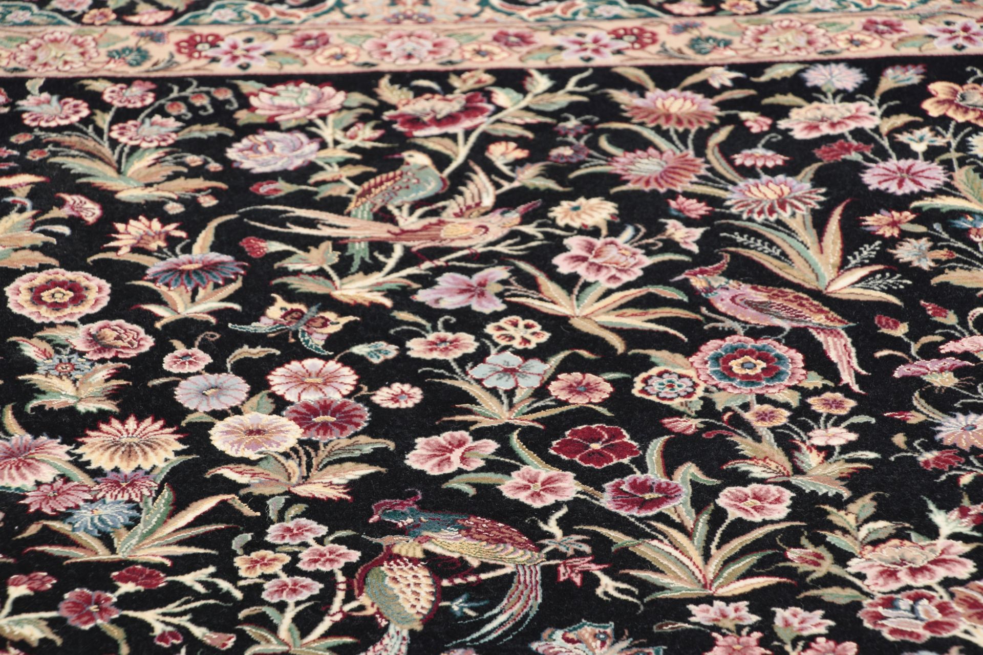 Isfahan Perserteppich 145 × 222 cm aus Wolle & Seide, handgeknüpft