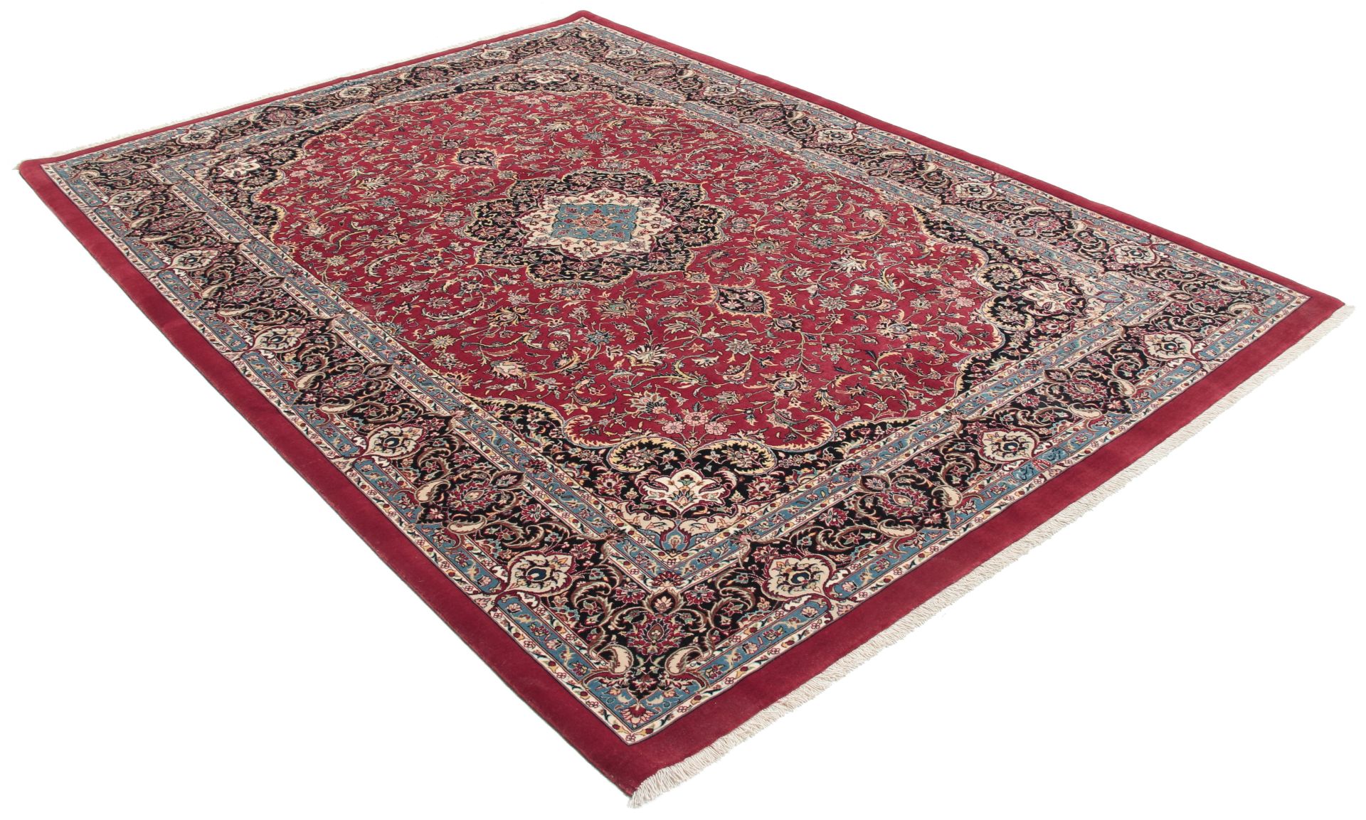 Handgeknüpfter Isfahan Perserteppich, 176 × 254 cm, Wolle & Seide