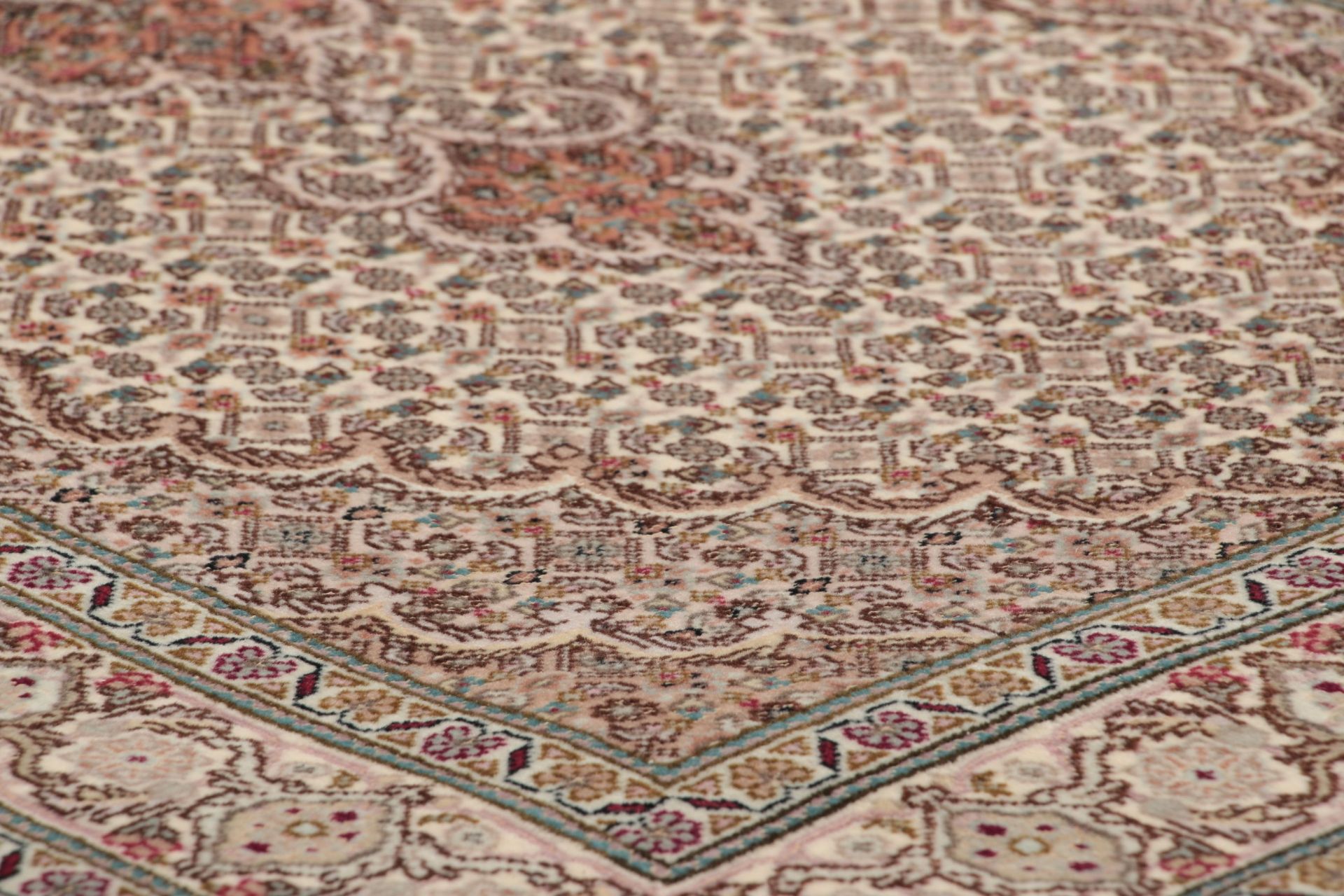 Handgeknüpfter Täbriz Perserteppich, 80 × 253 cm, Wolle & Seide