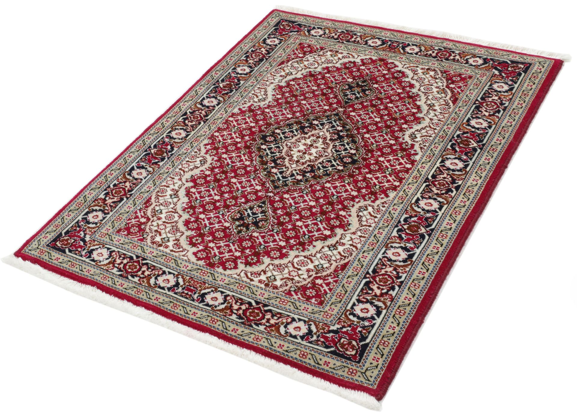 Täbriz Perserteppich 60 × 90 cm aus Wolle & Seide, handgeknüpft