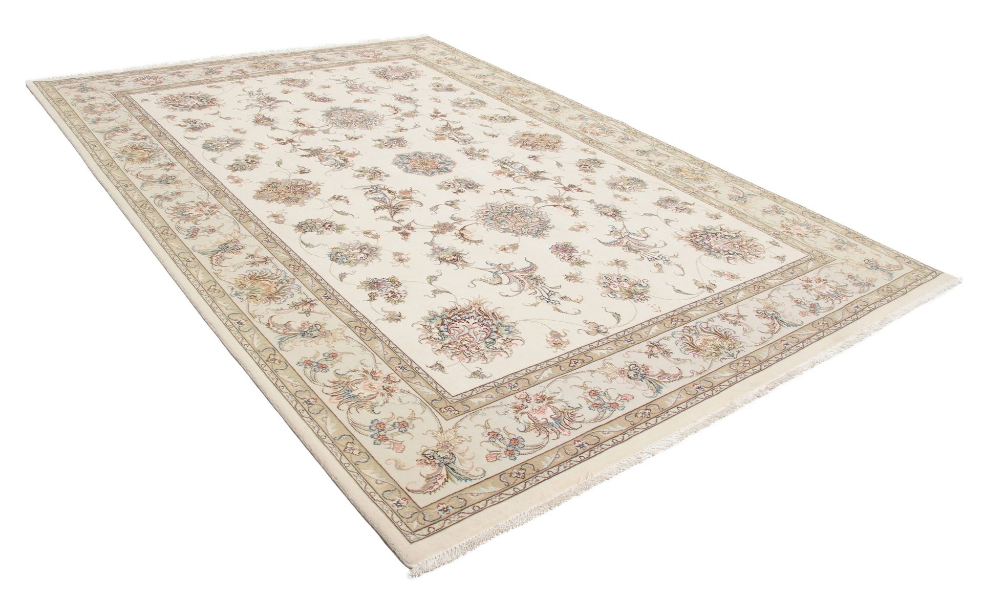 Täbriz Perserteppich 170 × 242 cm aus Wolle & Seide, handgeknüpft