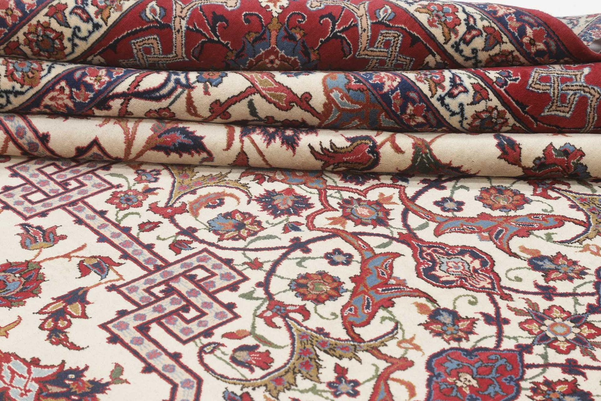 Handgeknüpfter Isfahan Perserteppich 369 × 523 cm