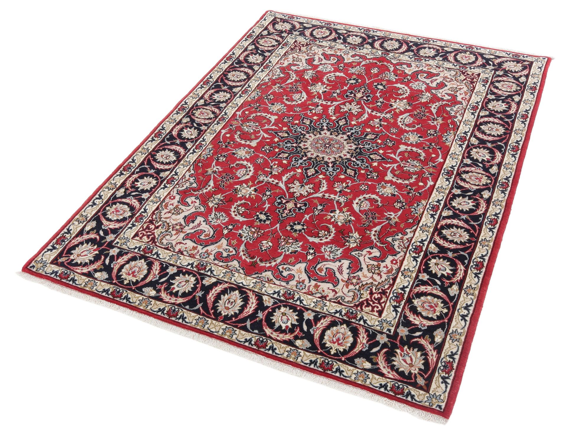 Isfahan Perserteppich aus Iran, 110 × 162 cm