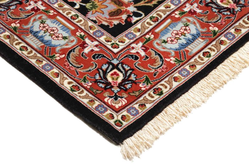 Handgeknüpfter Isfahan Perserteppich, 104 × 156 cm, Wolle & Seide