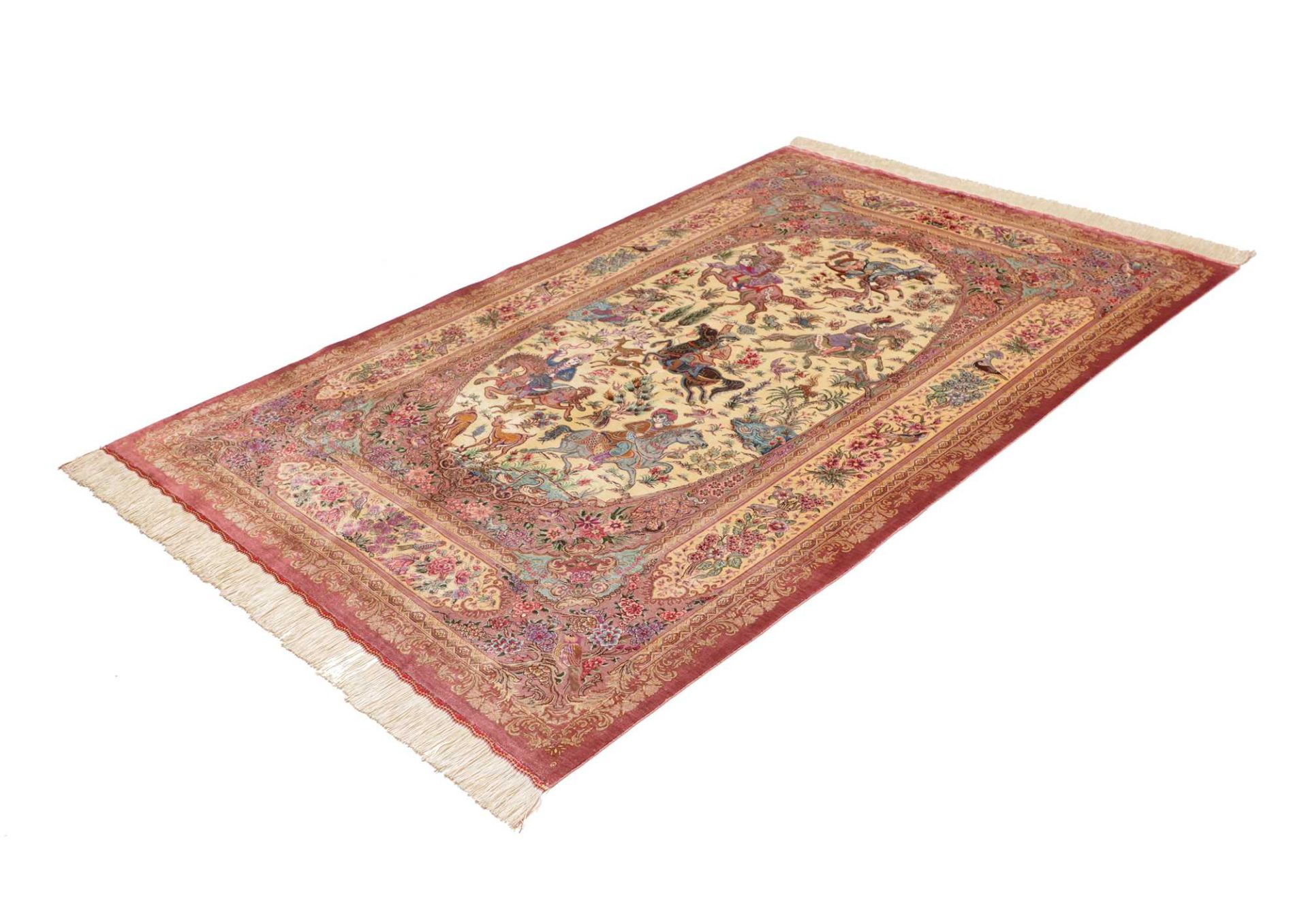 Ghom Perserteppich aus Iran, 131 × 197 cm