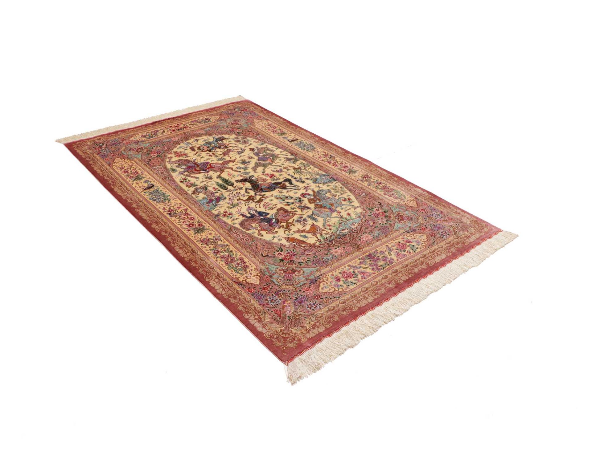 Ghom Perserteppich aus Iran, 131 × 197 cm