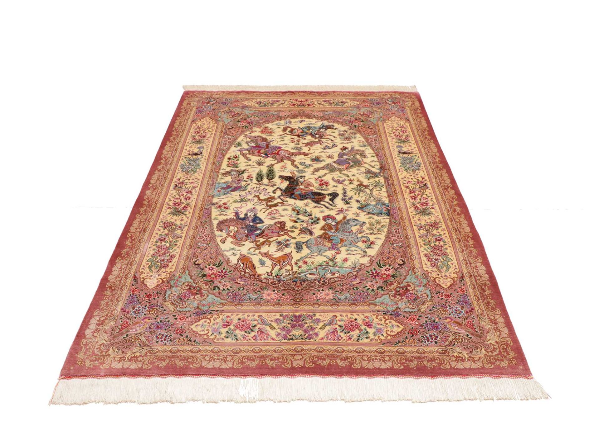 Ghom Perserteppich aus Iran, 131 × 197 cm
