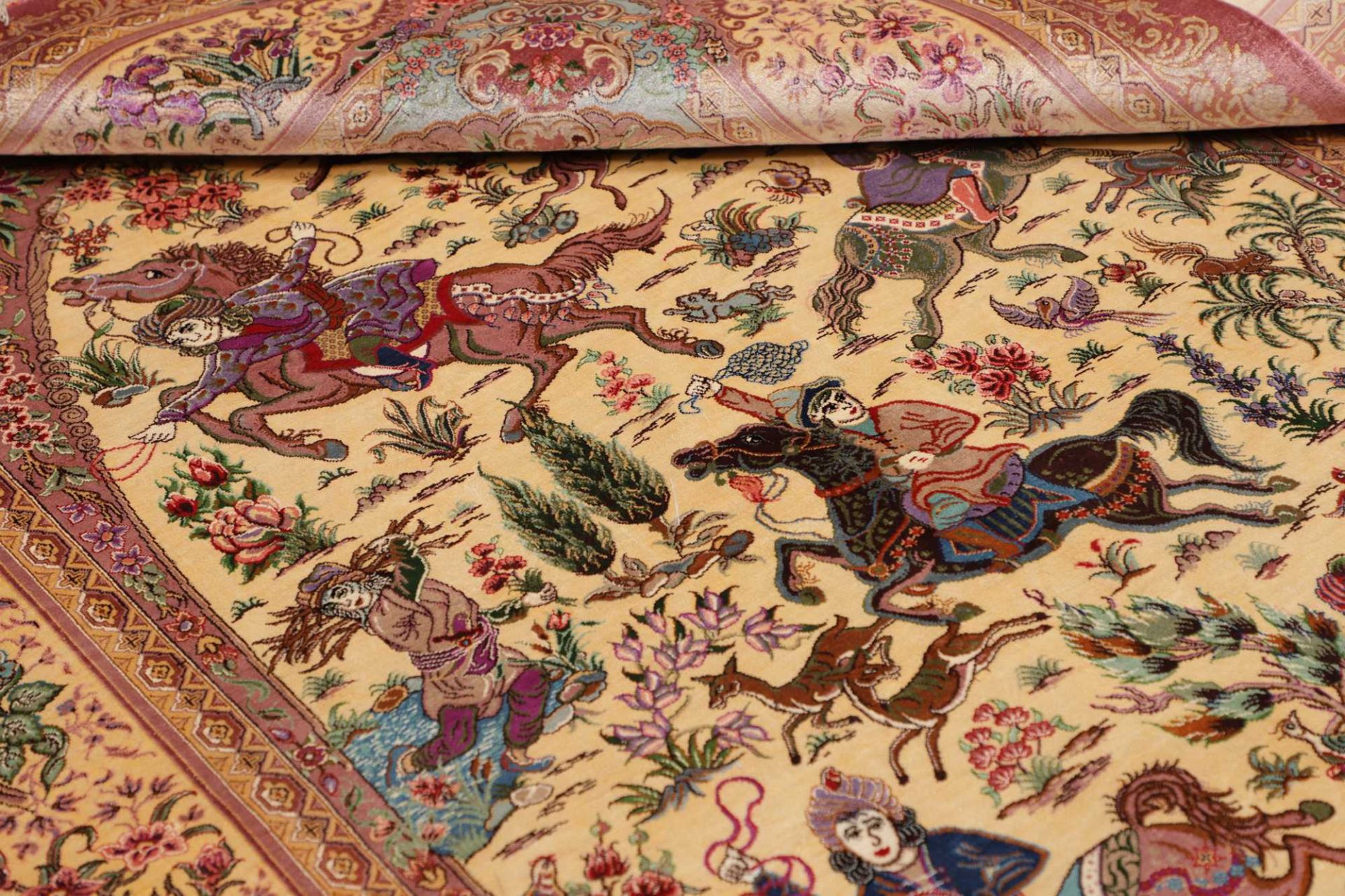 Ghom Perserteppich aus Iran, 131 × 197 cm