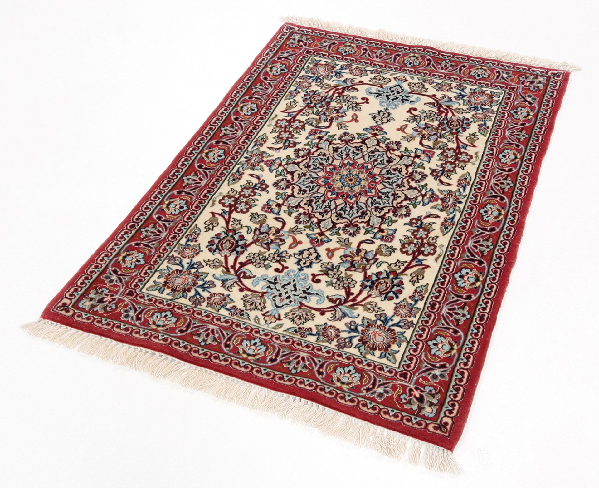 Isfahan Perserteppich aus Iran, 72 × 110 cm