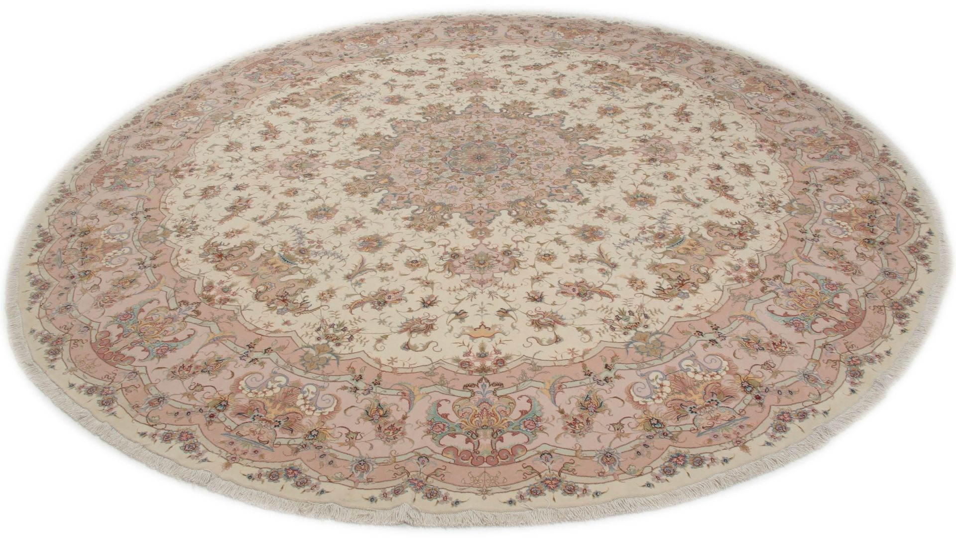 Handgeknüpfter Täbriz Perserteppich, 300 × 300 cm, Wolle & Seide