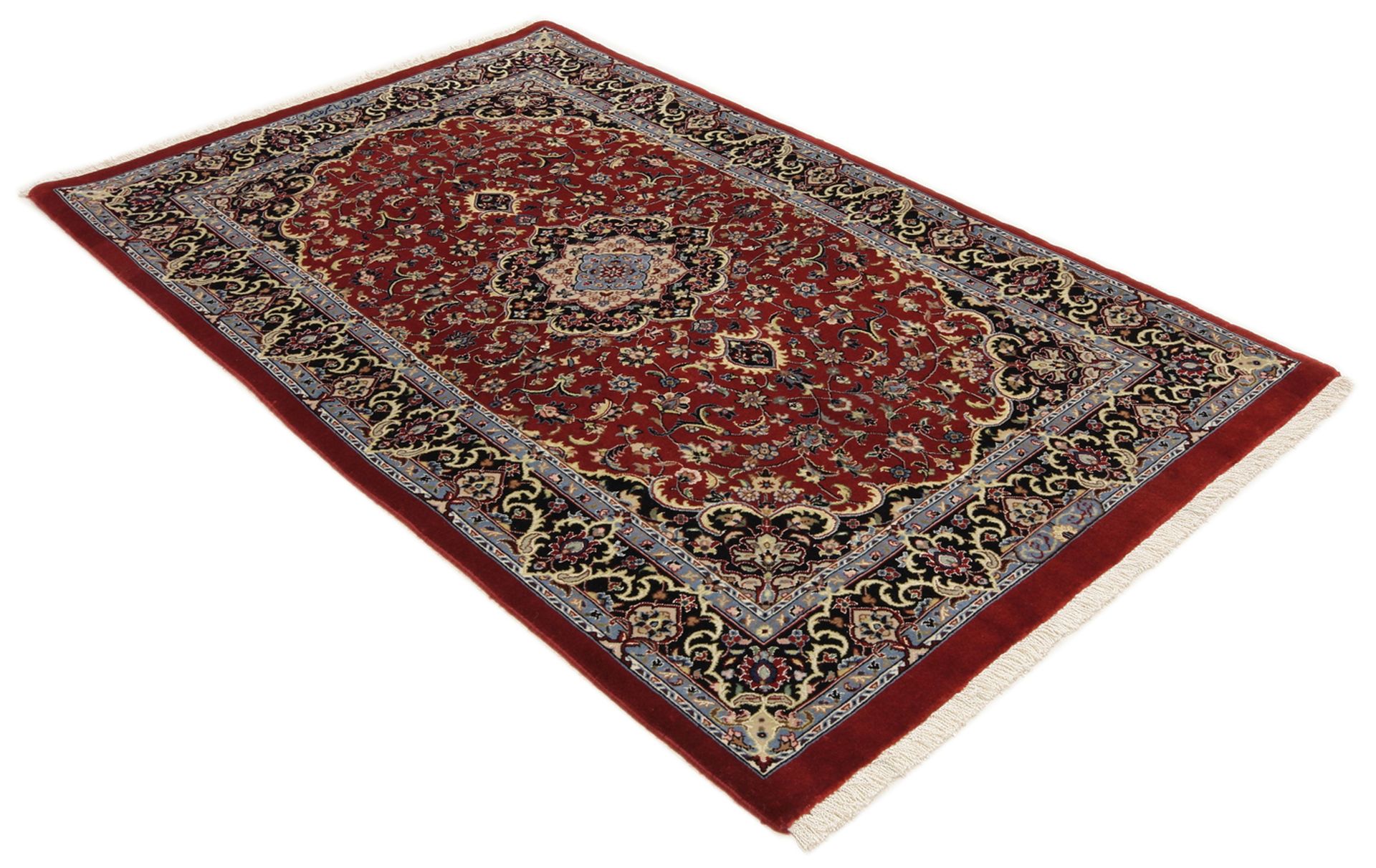Isfahan Perserteppich 80 × 130 cm aus Wolle & Seide, handgeknüpft