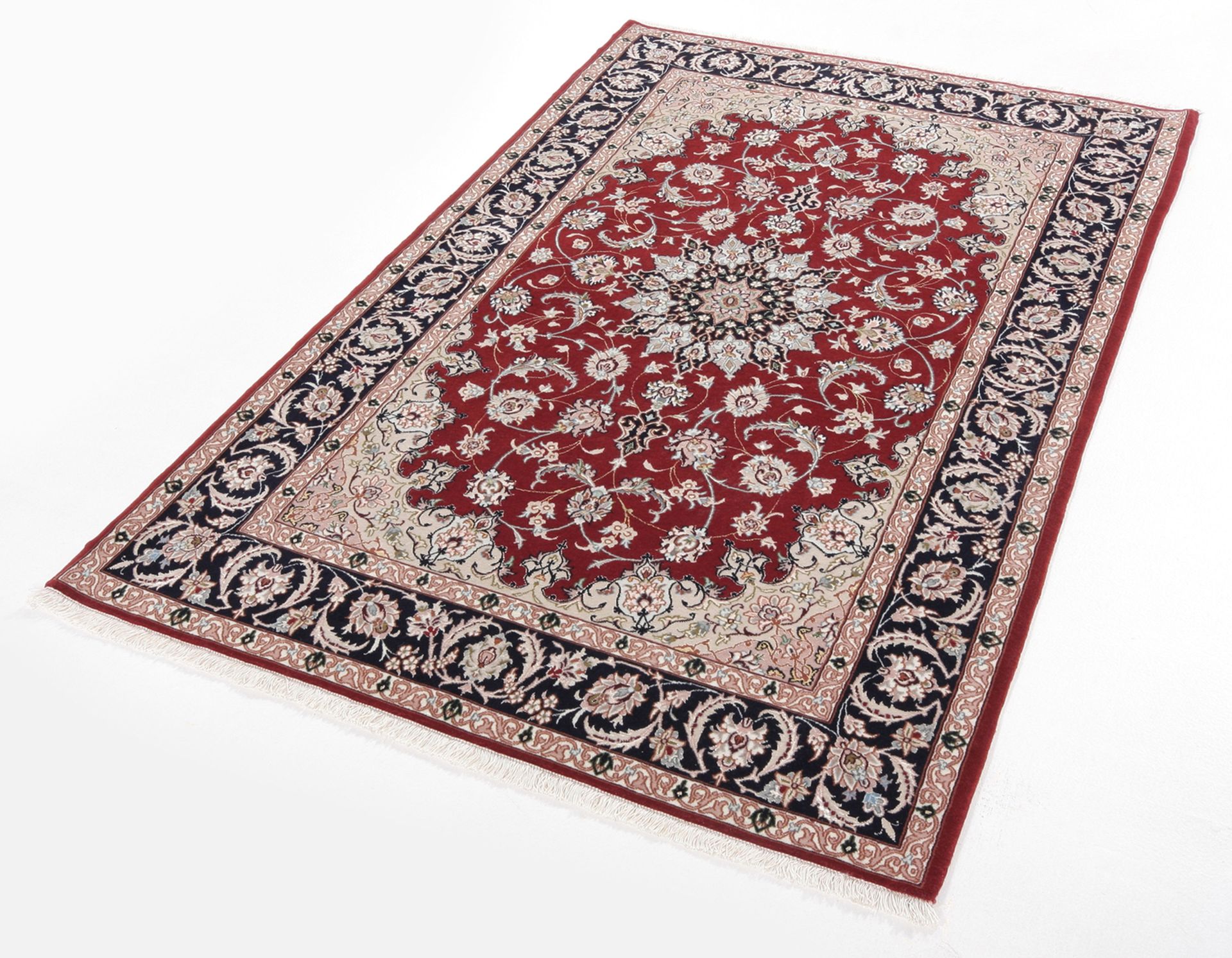 Isfahan Perserteppich 110 × 170 cm aus Wolle & Seide, handgeknüpft