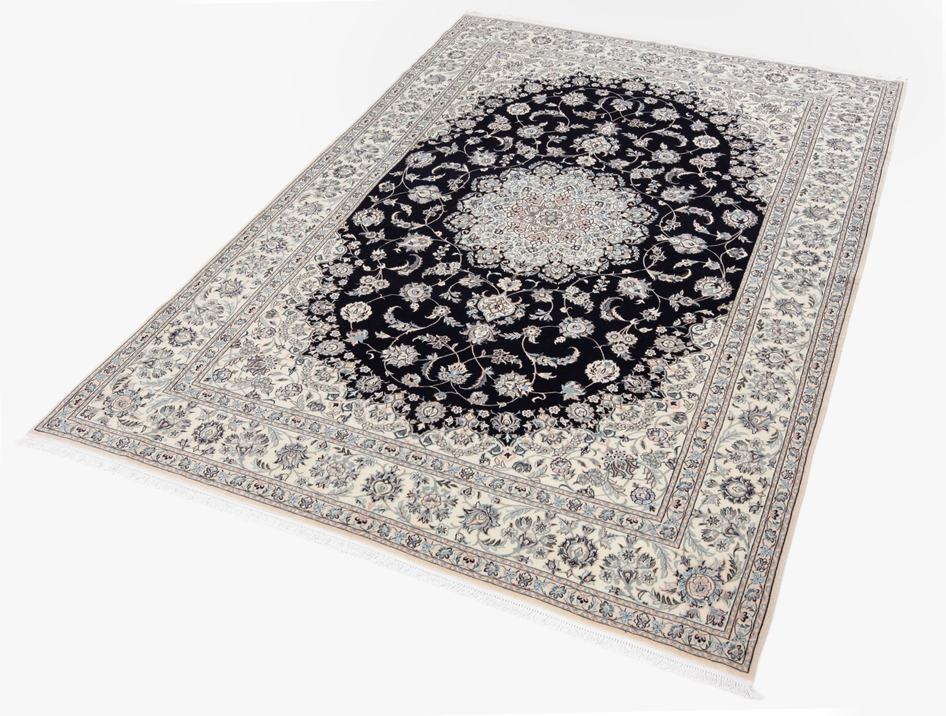 Handgeknüpfter Nain Perserteppich, 153 × 225 cm, Wolle & Seide