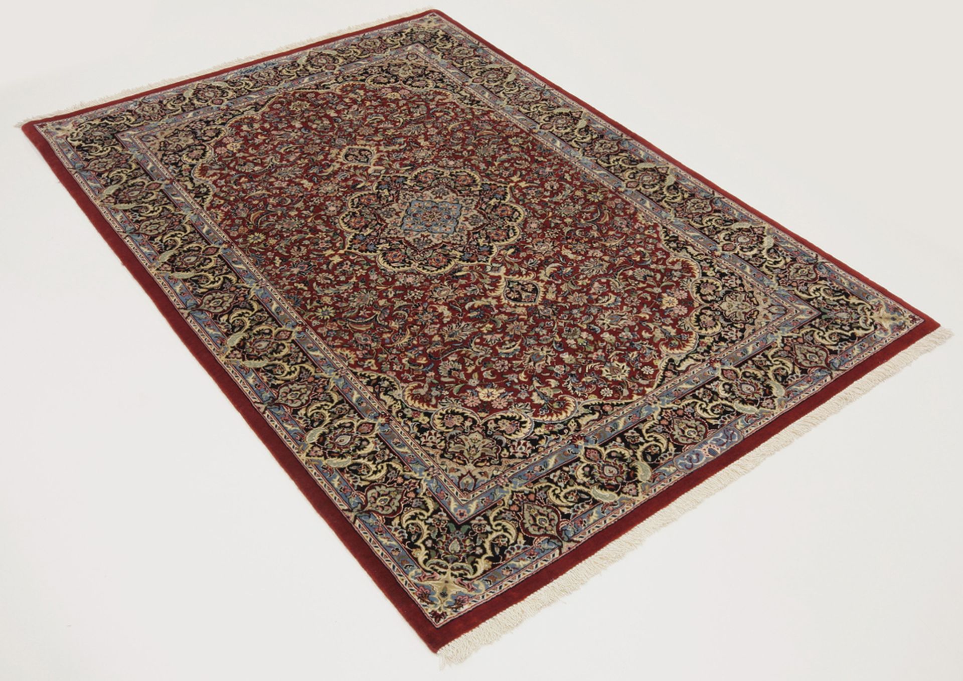 Isfahan Perserteppich 110 × 160 cm aus Wolle & Seide, handgeknüpft