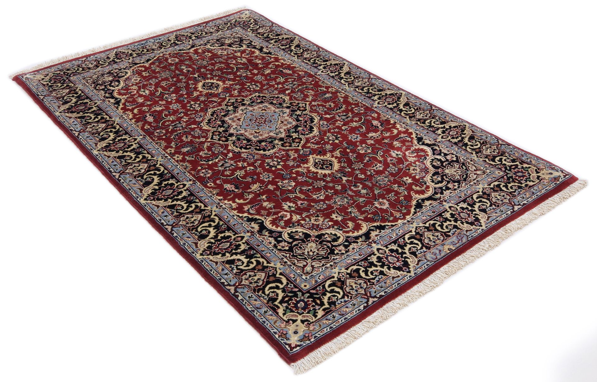 Isfahan Perserteppich aus Iran, 80 × 124 cm