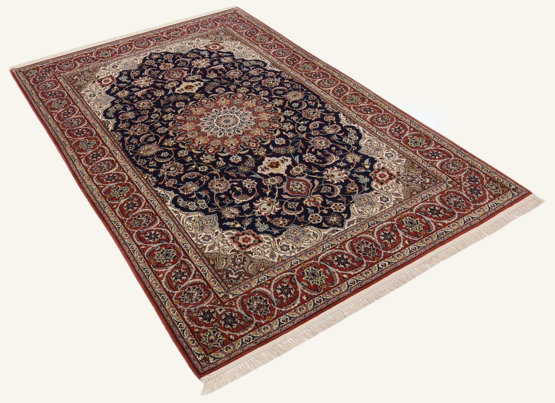 perserteppich-isfahan-148-x-235-cm-schurwolle-seide-handgeknupft-1 Handgeknüpfter Isfahan Perserteppich, 148 × 235 cm, Wolle & Seide