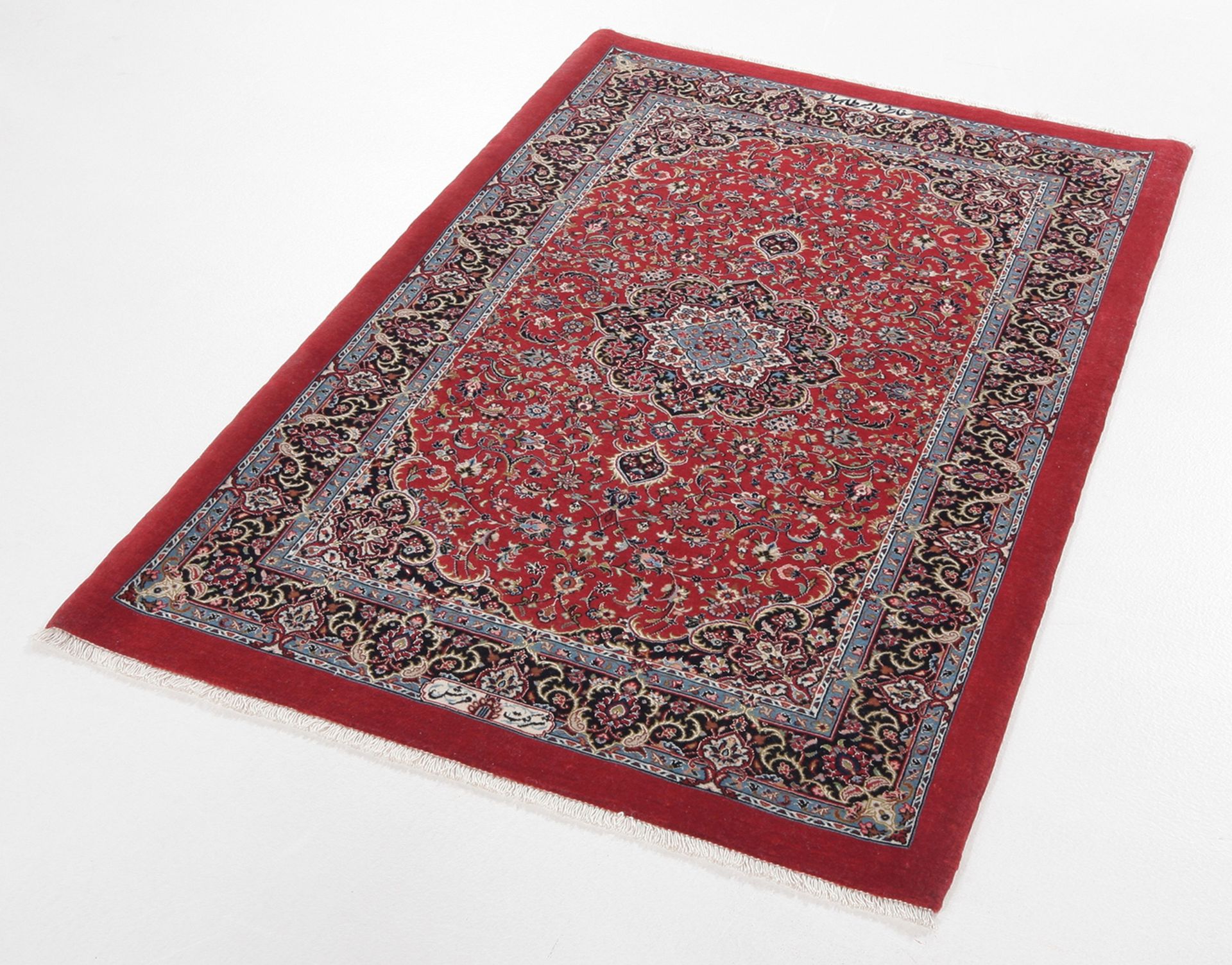 Isfahan Perserteppich aus Iran, 85 × 130 cm