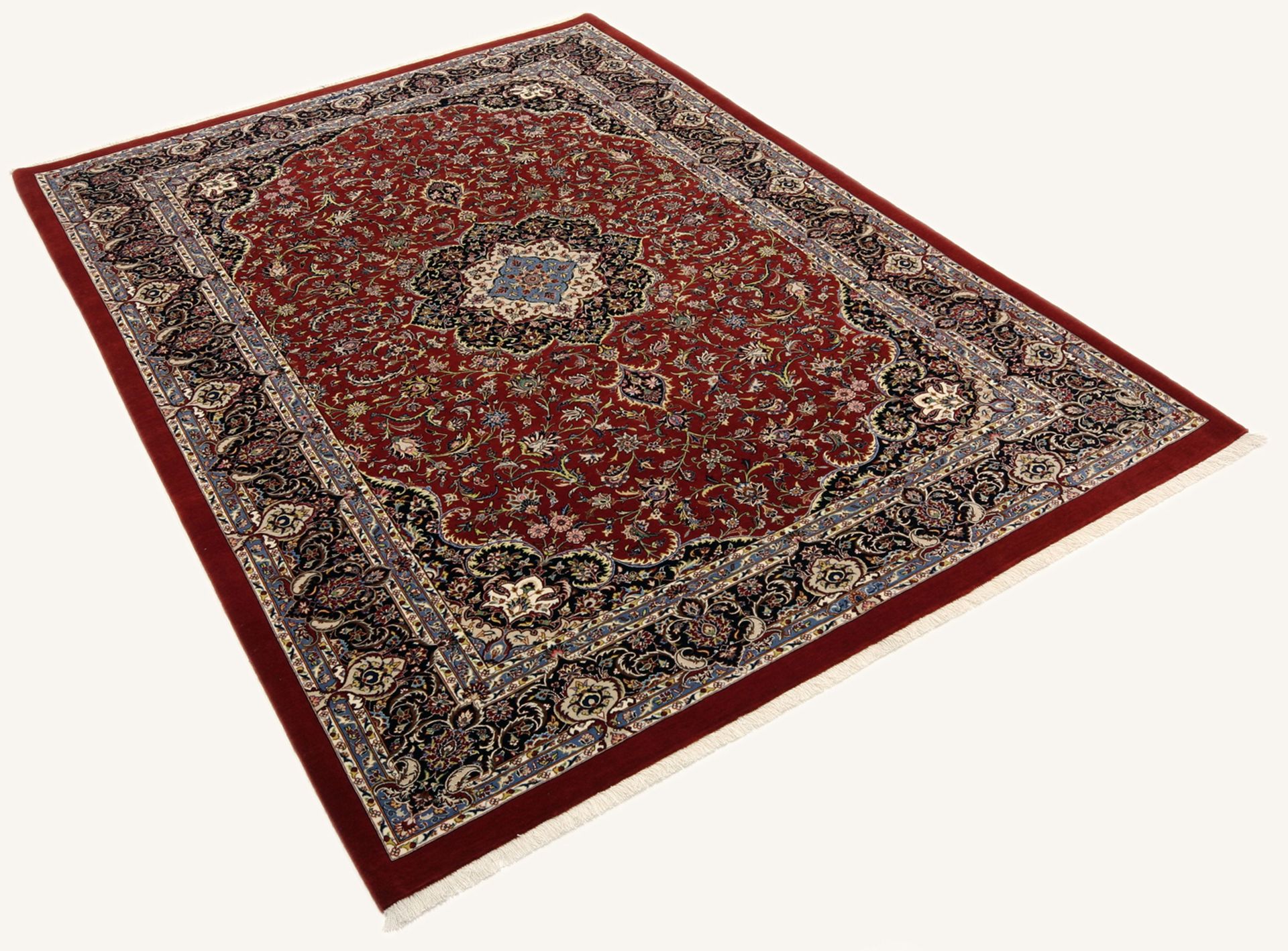 Handgeknüpfter Isfahan Perserteppich, 175 × 248 cm, Wolle & Seide