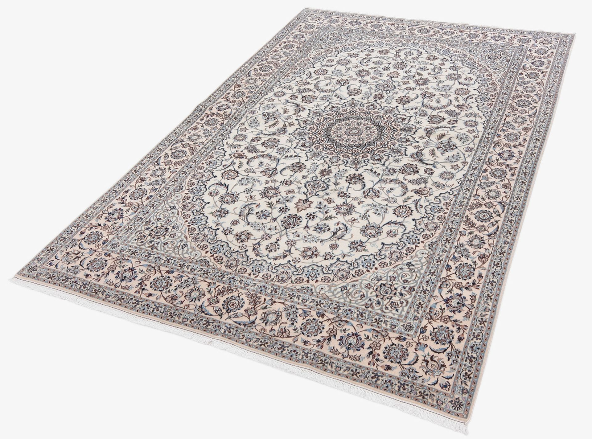 Handgeknüpfter Nain Perserteppich, 165 × 245 cm, Wolle & Seide