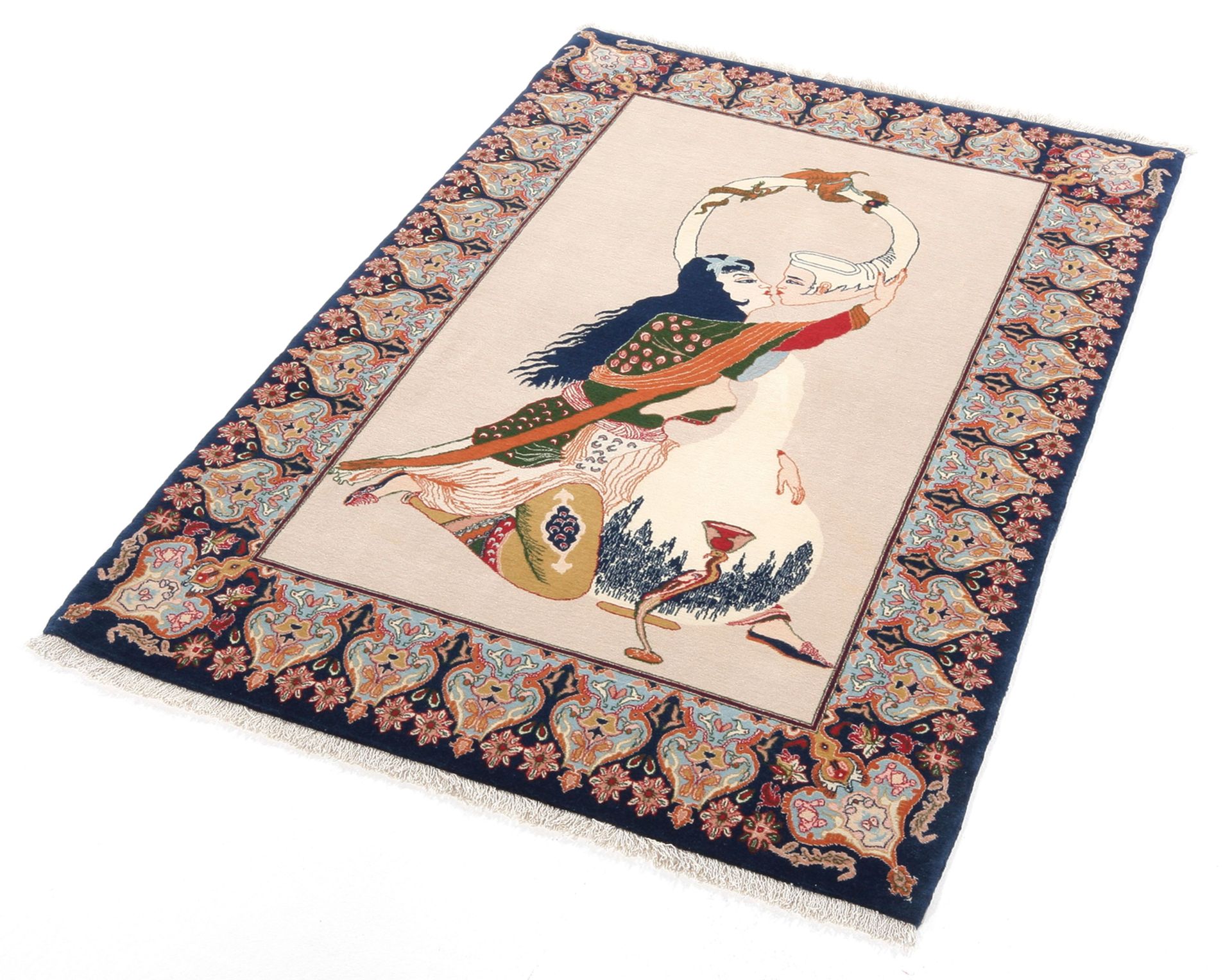 Handgeknüpfter Isfahan Perserteppich 80 × 127 cm