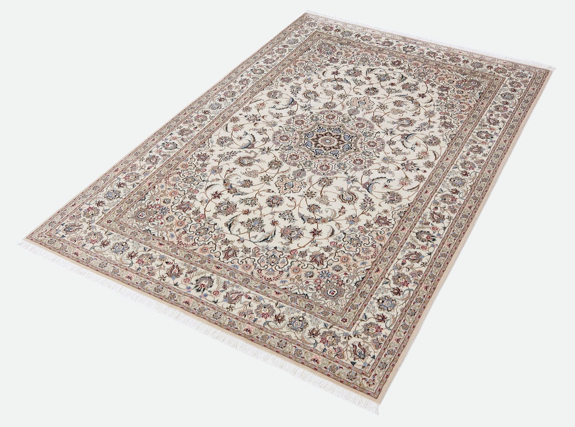 Nain Perserteppich 142 × 211 cm aus Wolle & Seide, handgeknüpft