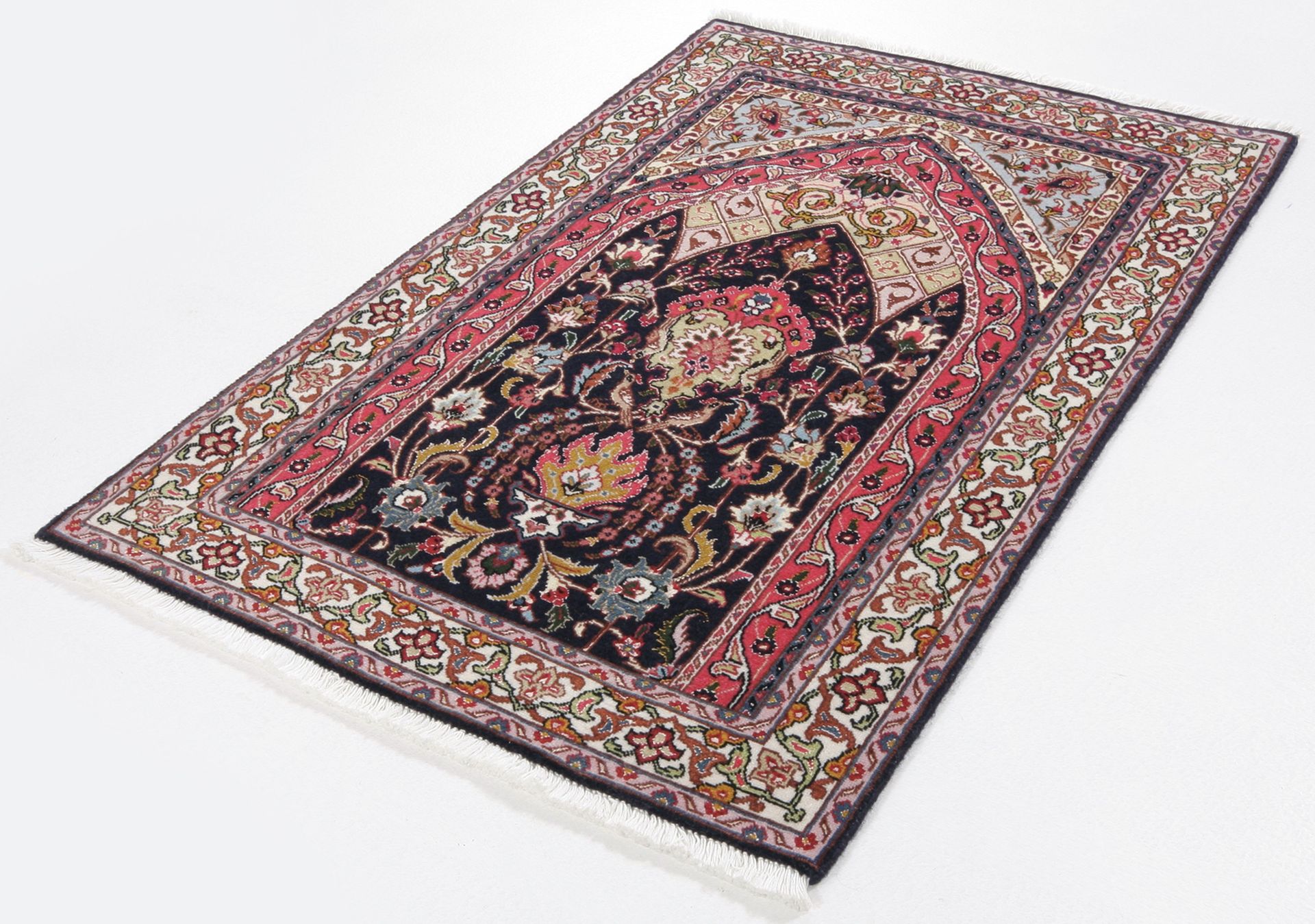 Täbriz Perserteppich 65 × 100 cm aus Wolle & Seide, handgeknüpft