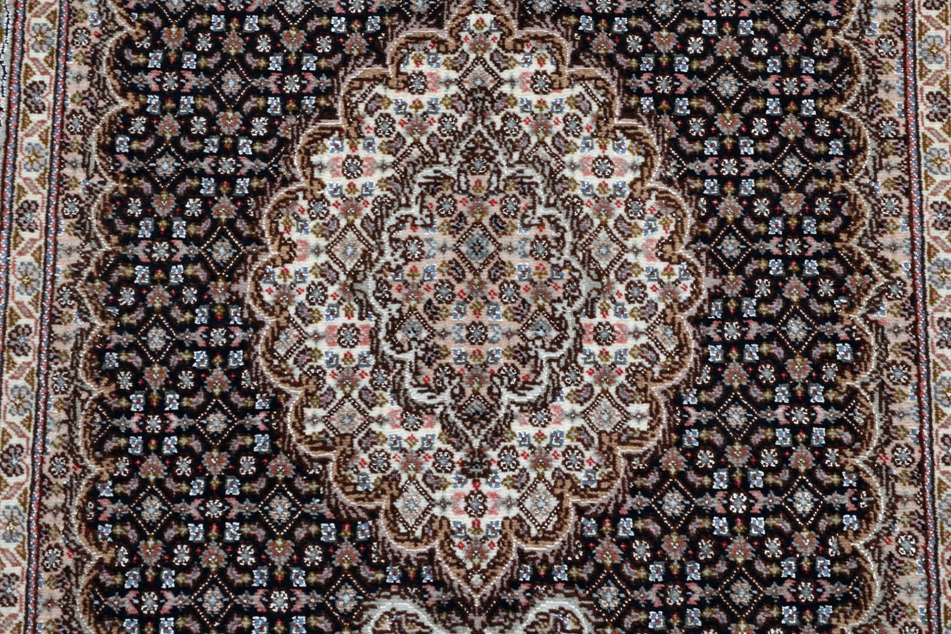 Handgeknüpfter Täbriz Perserteppich, 80 × 127 cm, Wolle & Seide