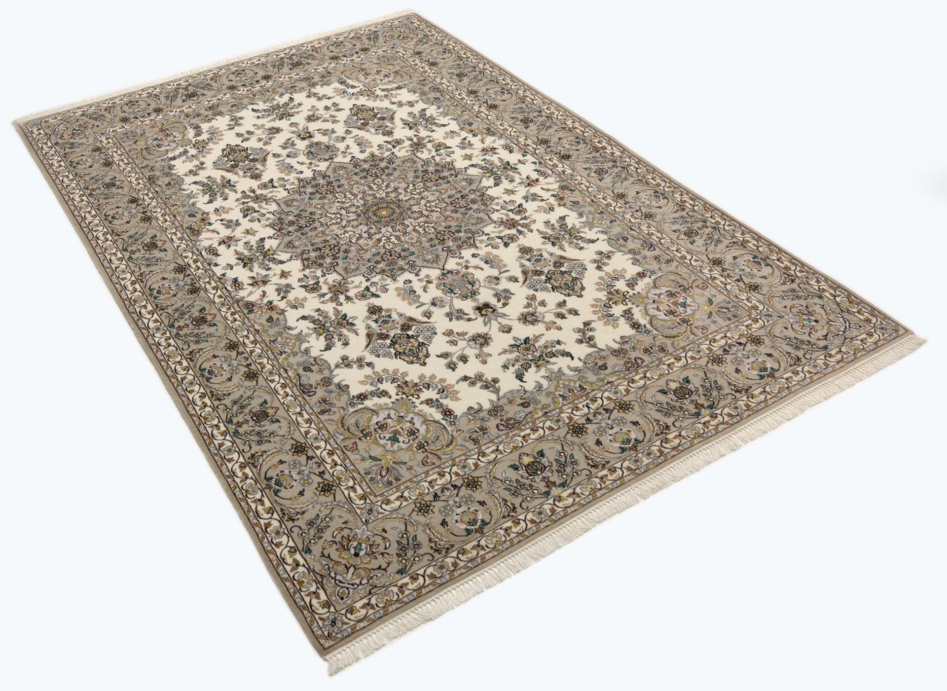 Isfahan Perserteppich 157 × 240 cm aus Wolle & Seide, handgeknüpft