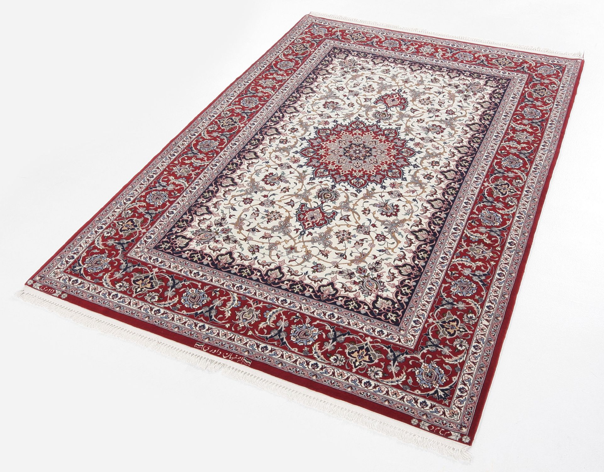 Handgeknüpfter Isfahan Perserteppich 131 × 196 cm