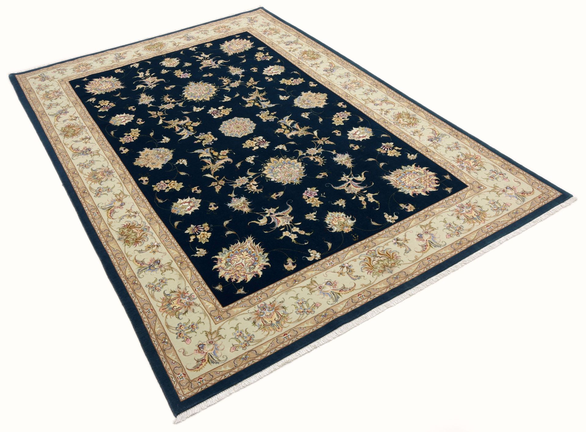 Täbriz Perserteppich 170 × 252 cm aus Wolle & Seide, handgeknüpft