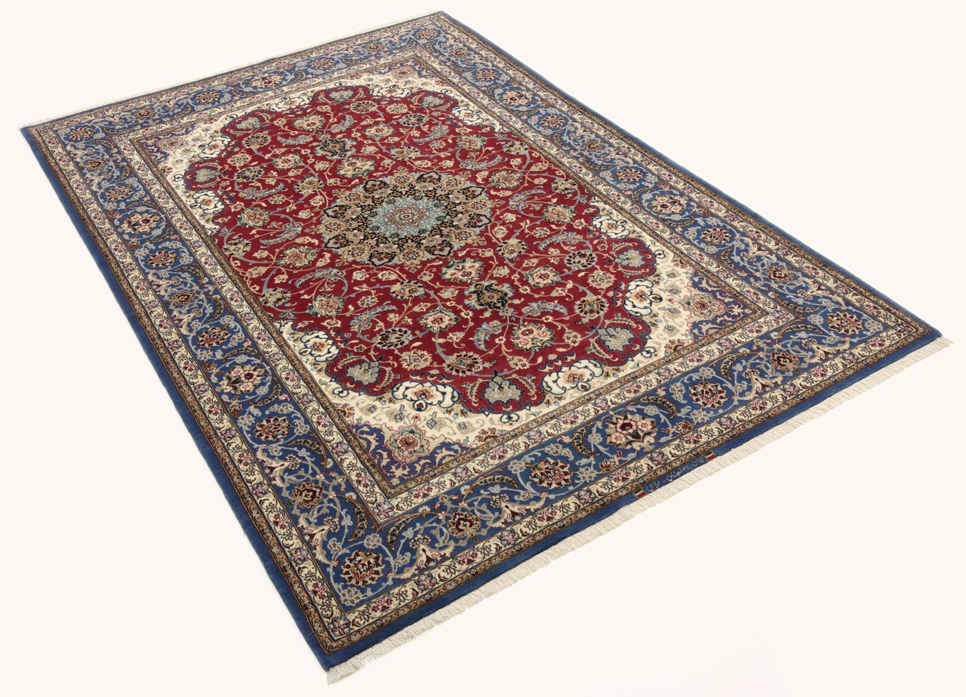 Isfahan Perserteppich 152 × 227 cm aus Wolle & Seide, handgeknüpft