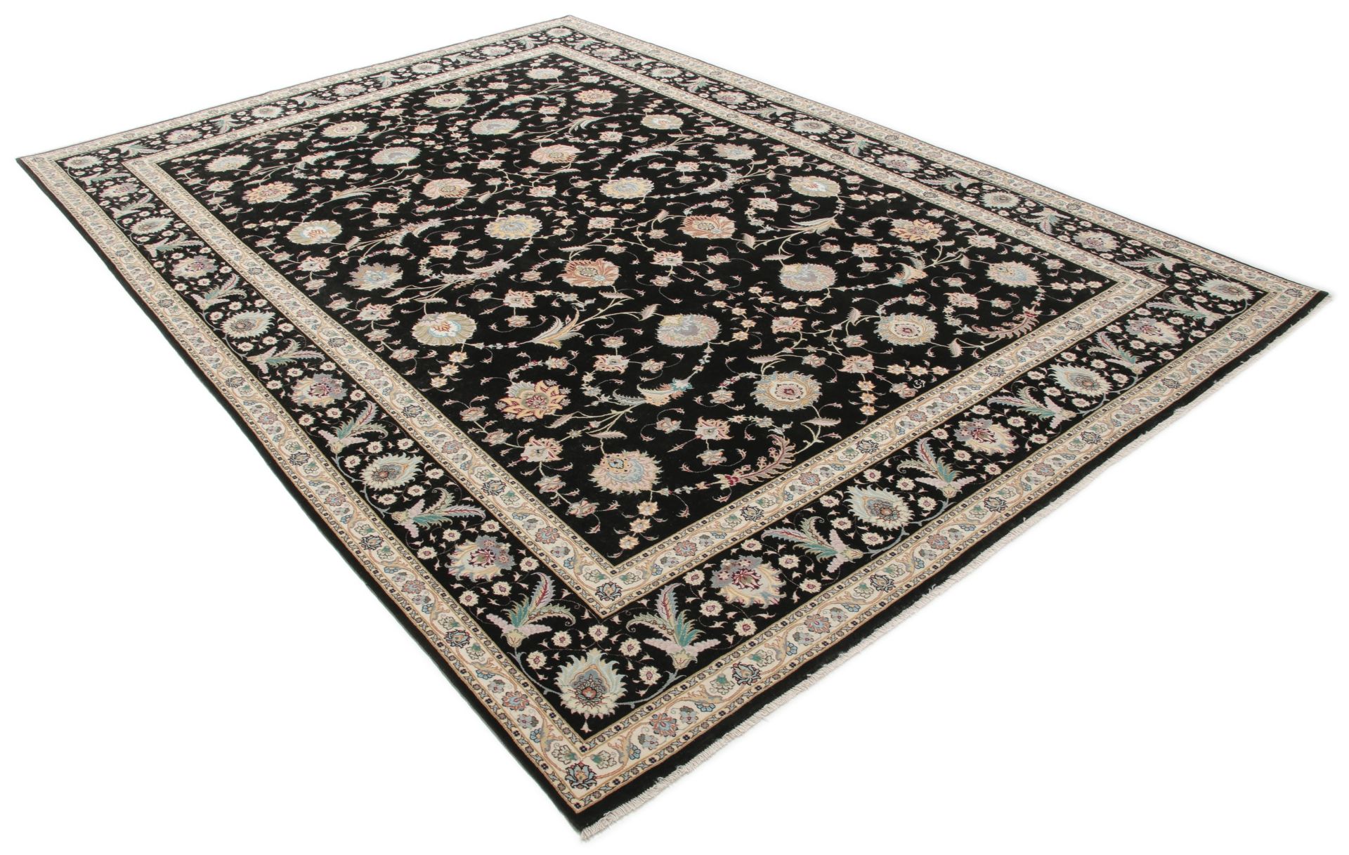Handgeknüpfter Täbriz Perserteppich, 250 × 356 cm, Wolle & Seide