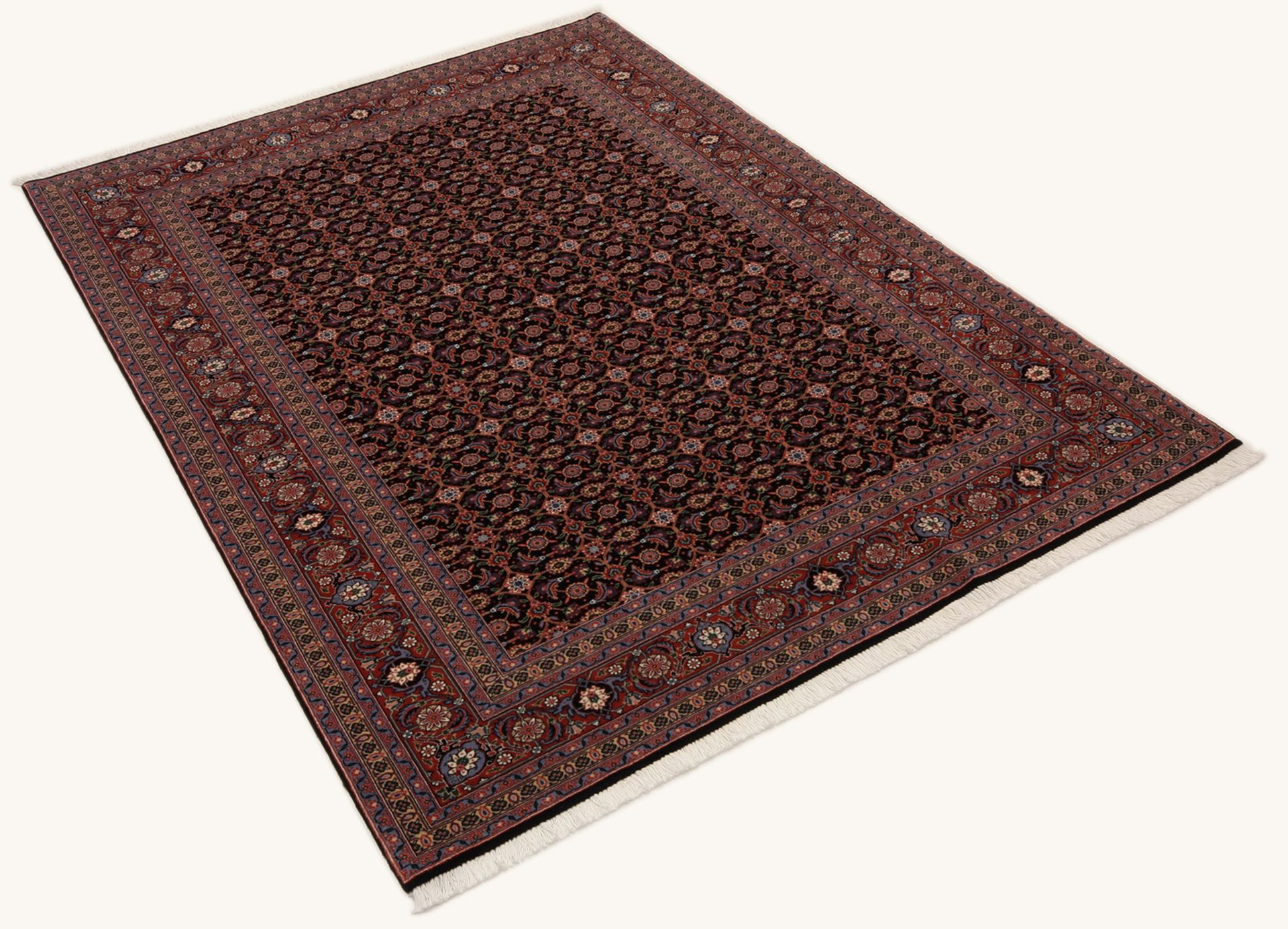Täbriz Perserteppich 150 × 210 cm aus Wolle & Seide, handgeknüpft