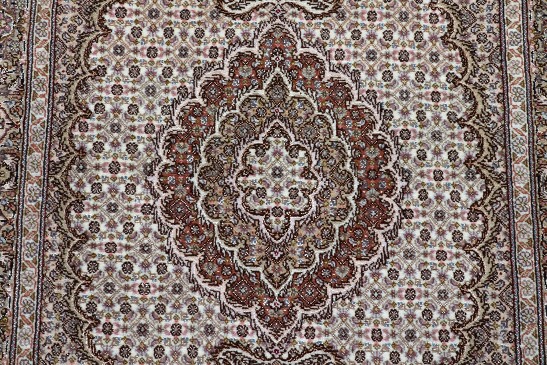 Täbriz Perserteppich 80 × 125 cm aus Wolle & Seide, handgeknüpft