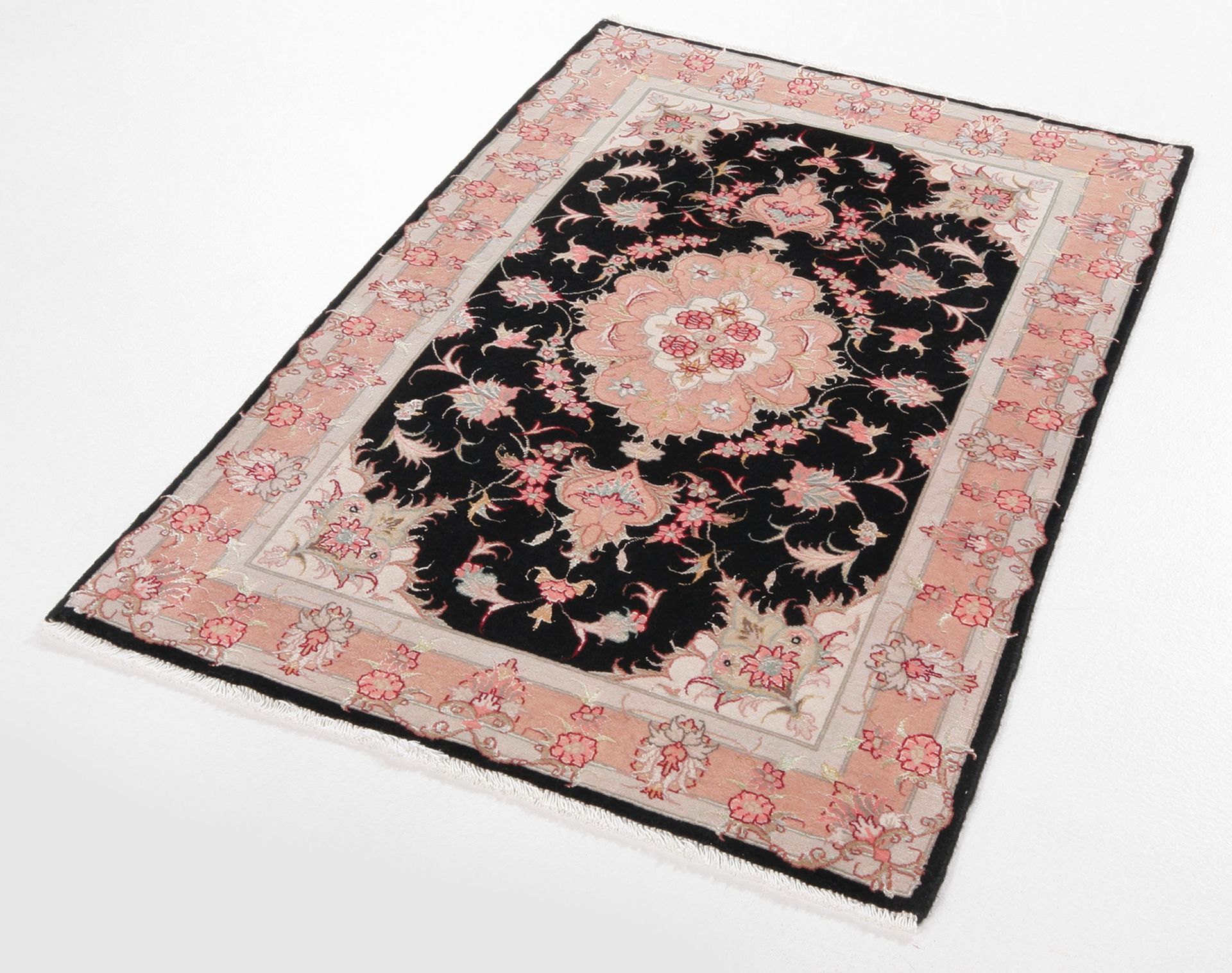 Handgeknüpfter Täbriz Perserteppich, 77 × 120 cm, Wolle & Seide