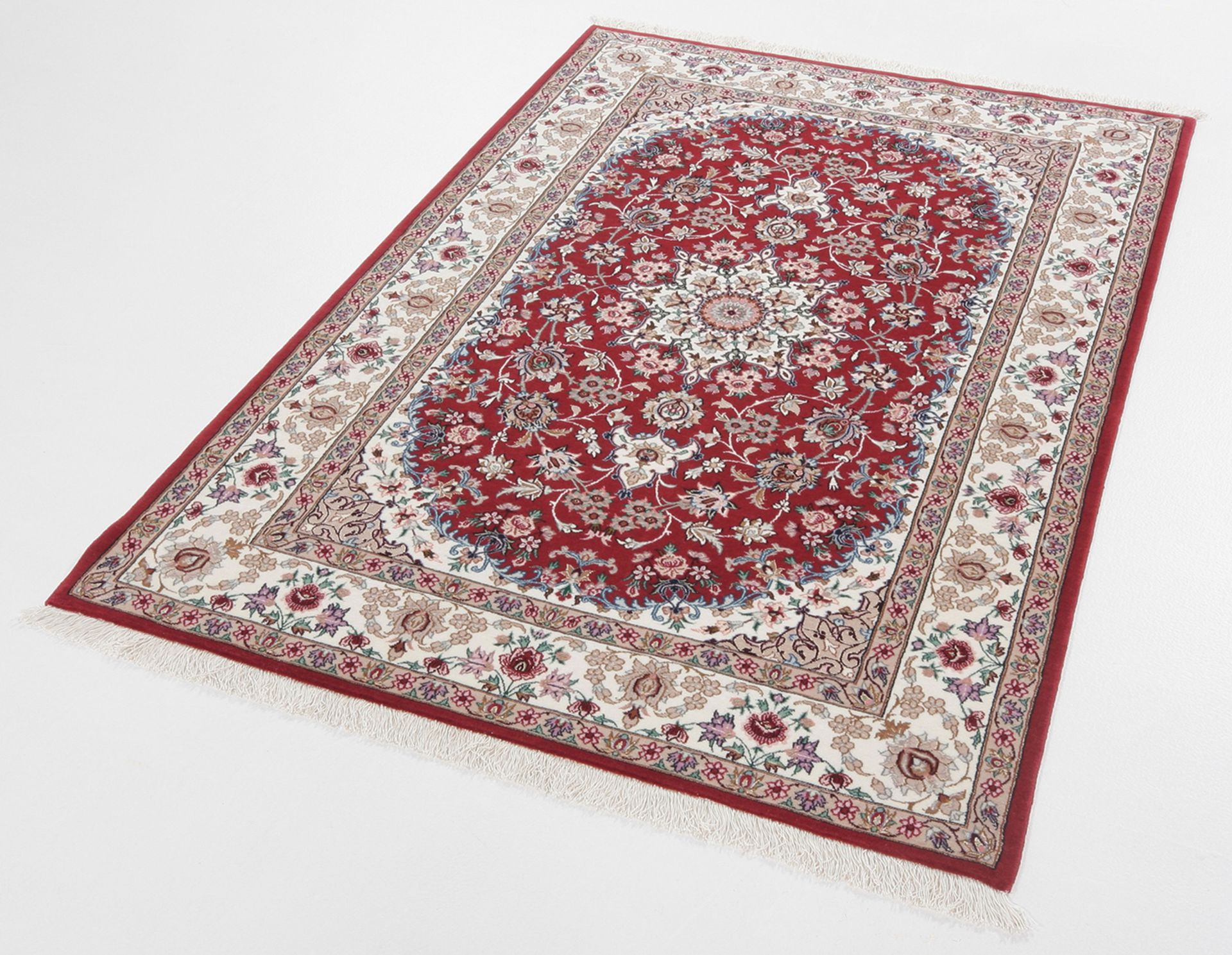 Isfahan Perserteppich 108 × 160 cm aus Wolle & Seide, handgeknüpft